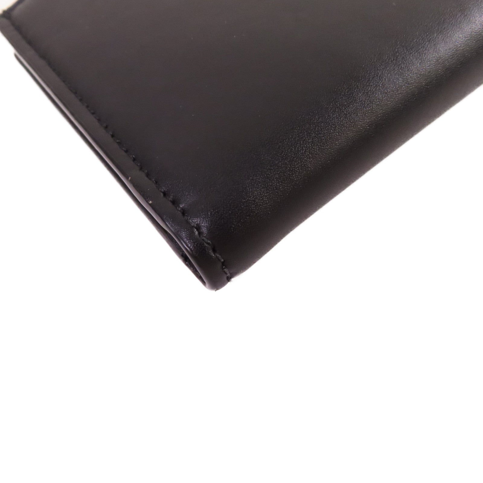 Valentino 牛皮皮革VLTN Small Wallet銀扣短錢包黑色
