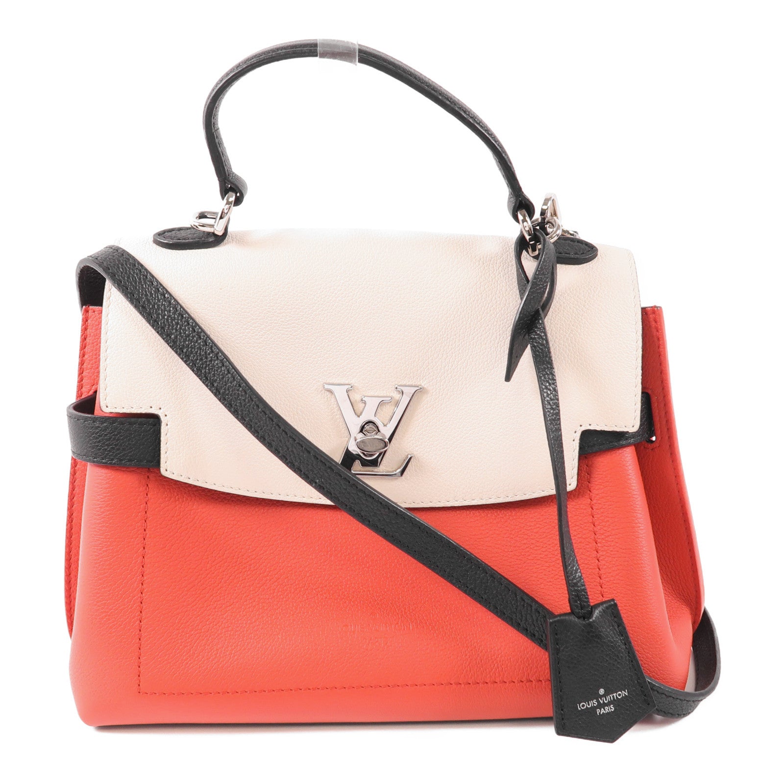 LOUIS VUITTON LV SHW Lockme Ever BB 2way Shoulder Handbag M53950 White/Red/Black