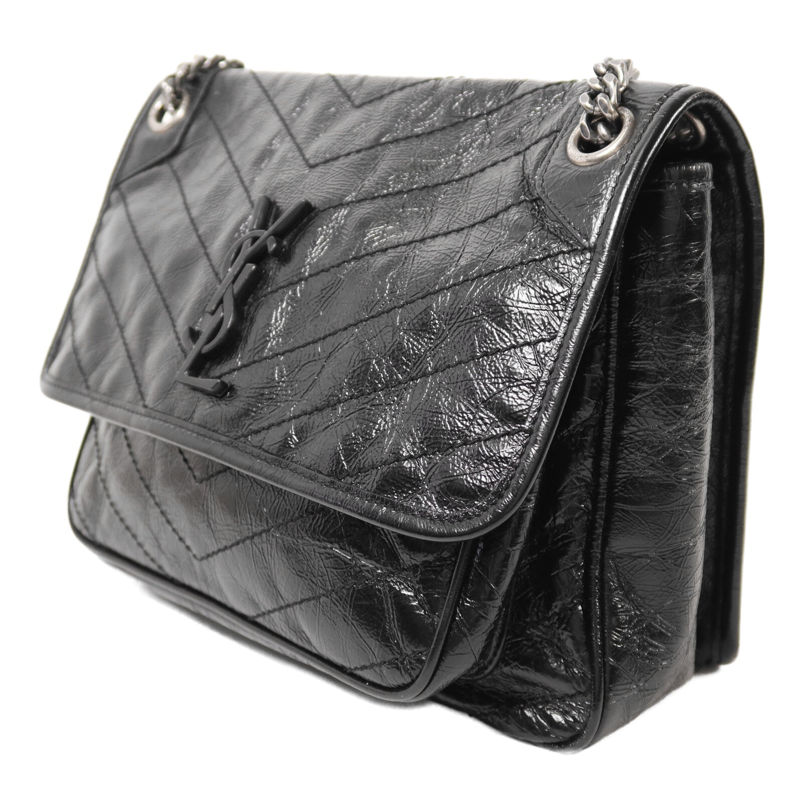 SAINT LAURENT 牛皮皮革Niki Medium銀扣鏈帶肩背袋