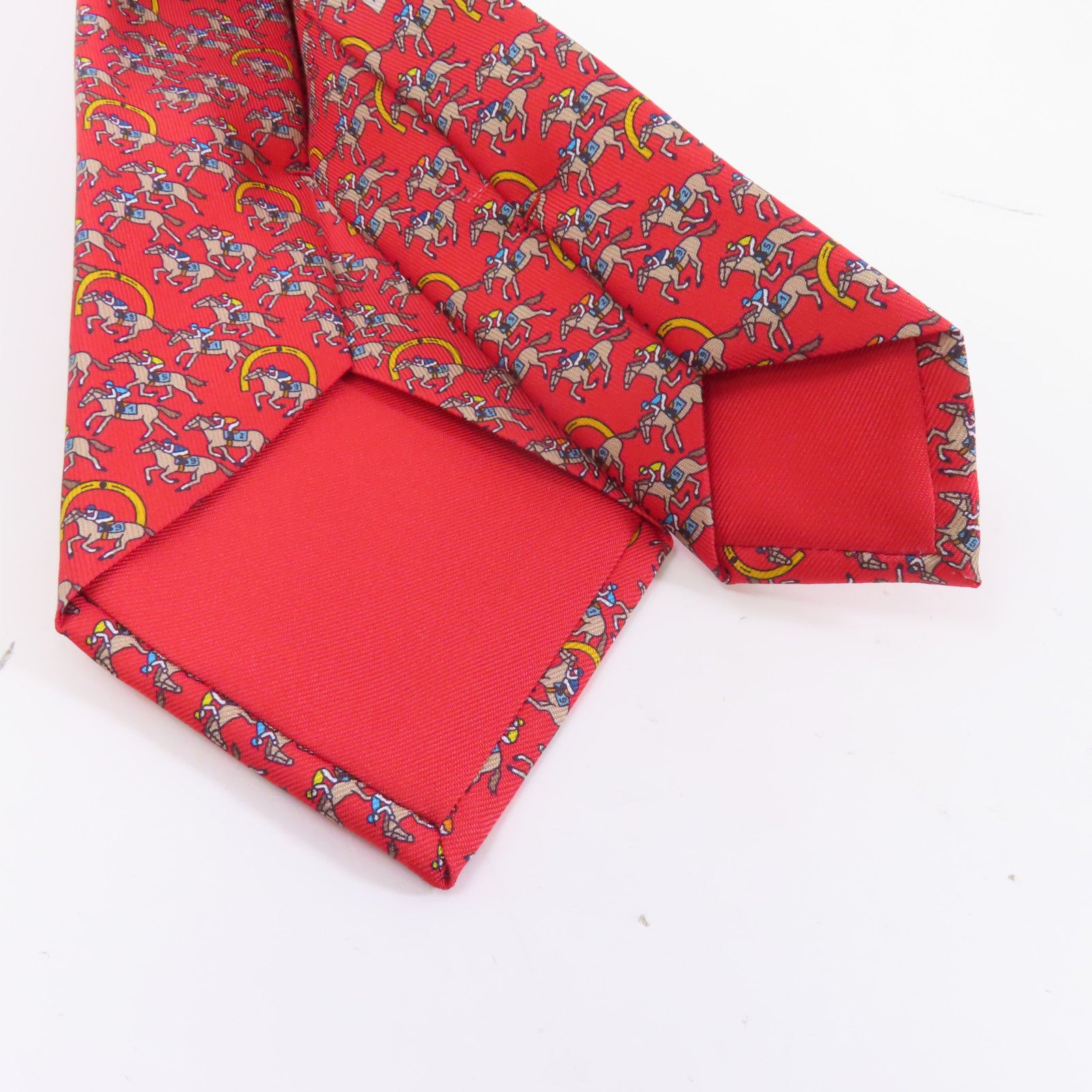 HERMES 絲質Tie領帶紅色