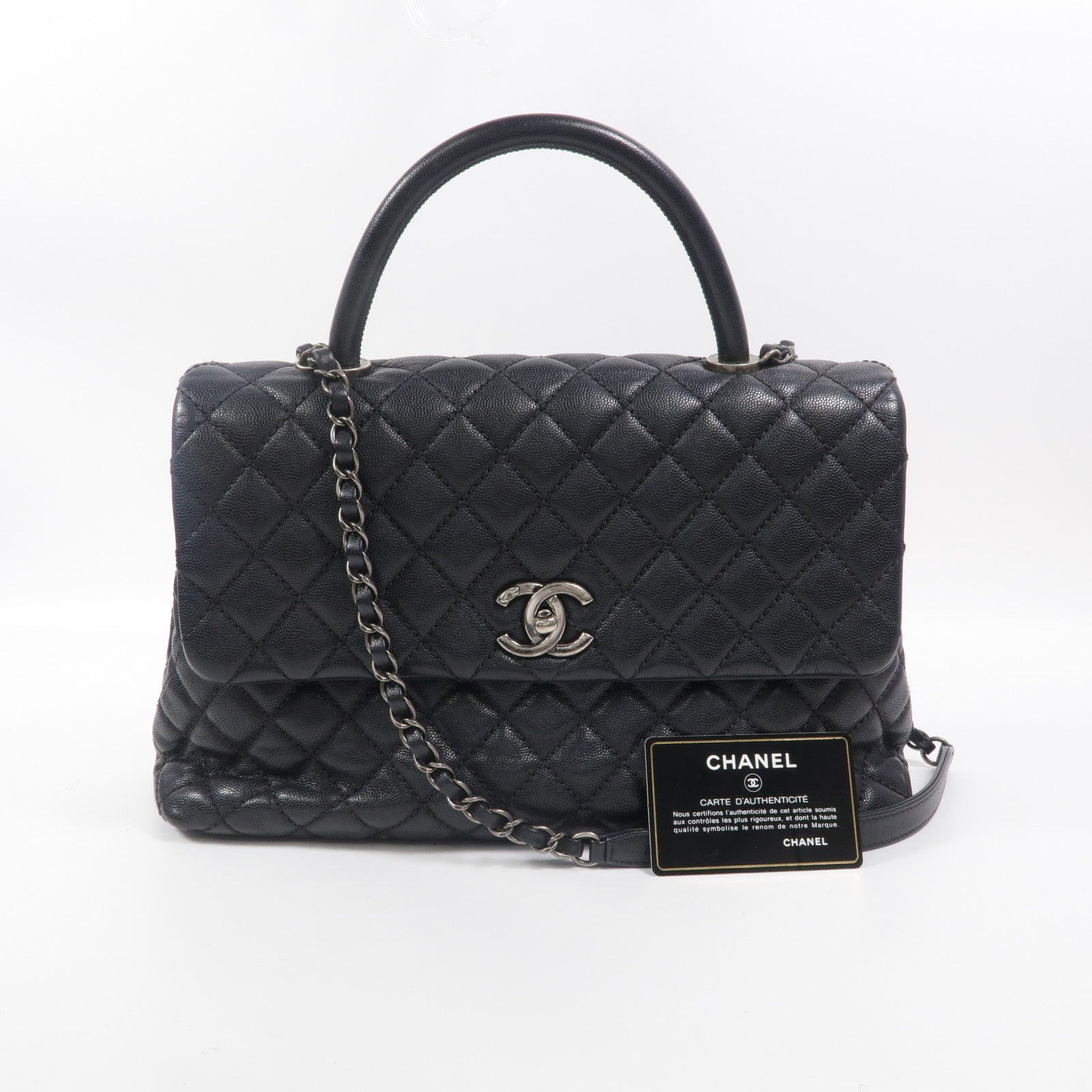 CHANEL 牛皮皮革CoCo Handle Large手挽肩背兩用袋