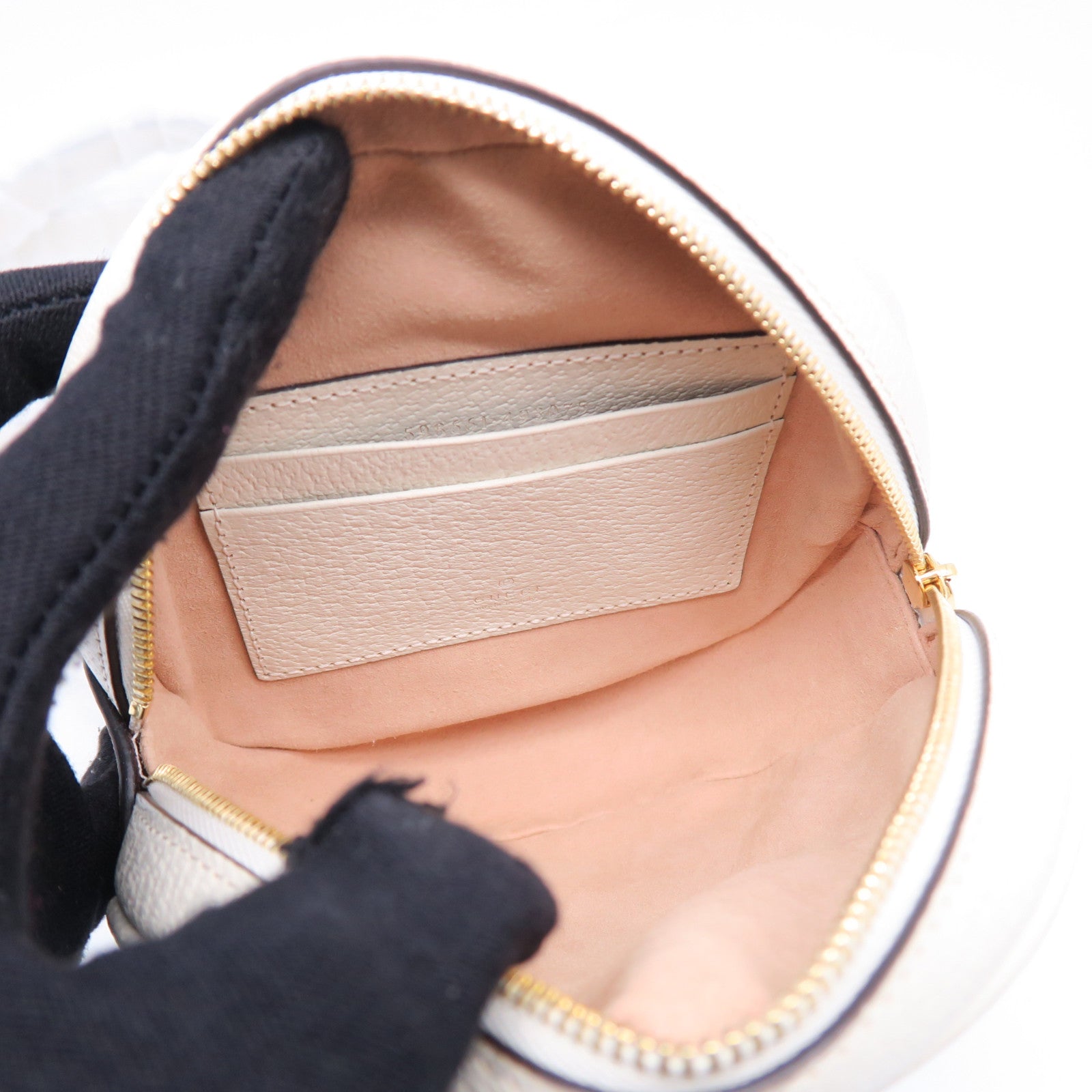 GUCCI 【清倉大減價】牛皮皮革Ophidia Mini Backpack金扣背包白色