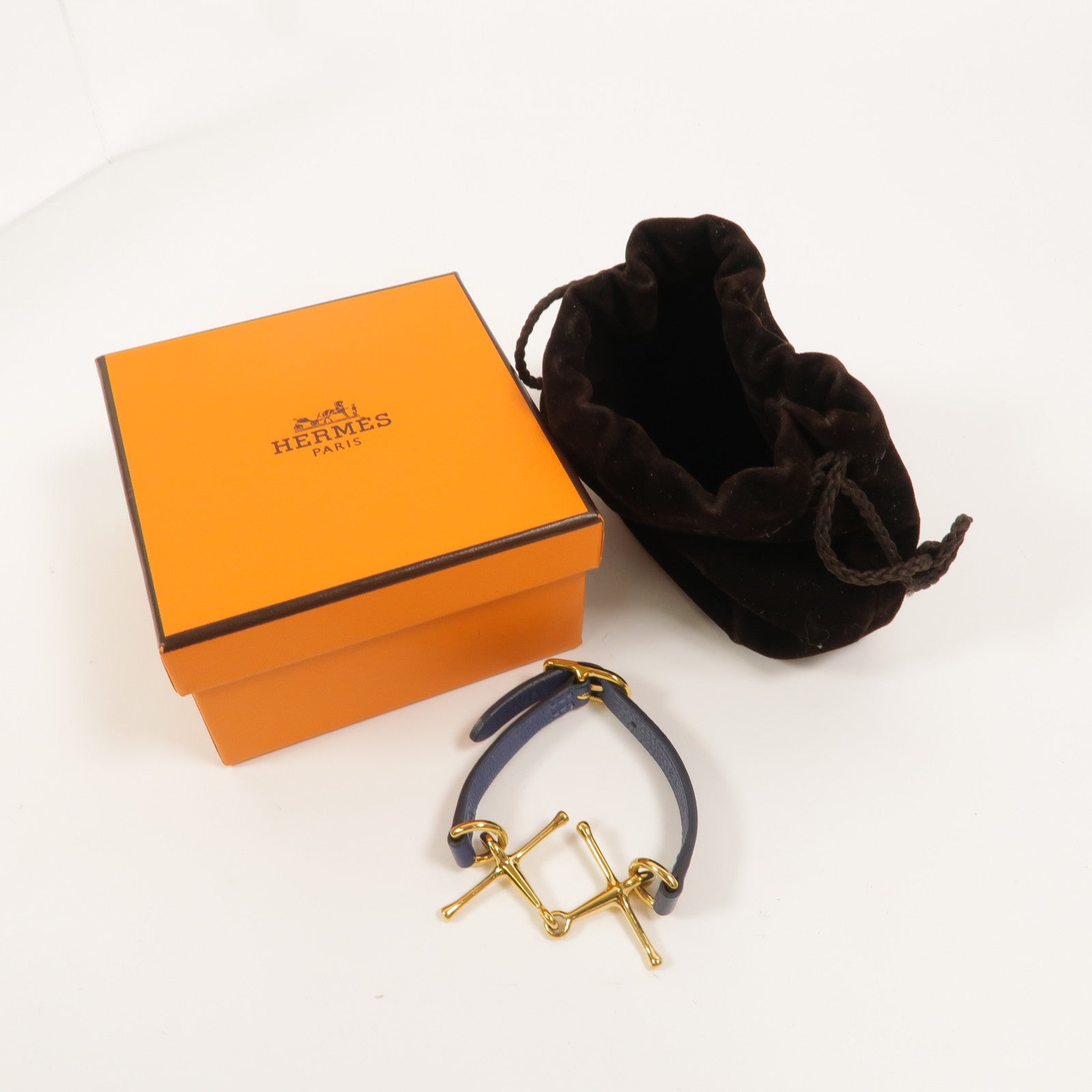 HERMES 羊皮皮革Mors Bracelet手鏈