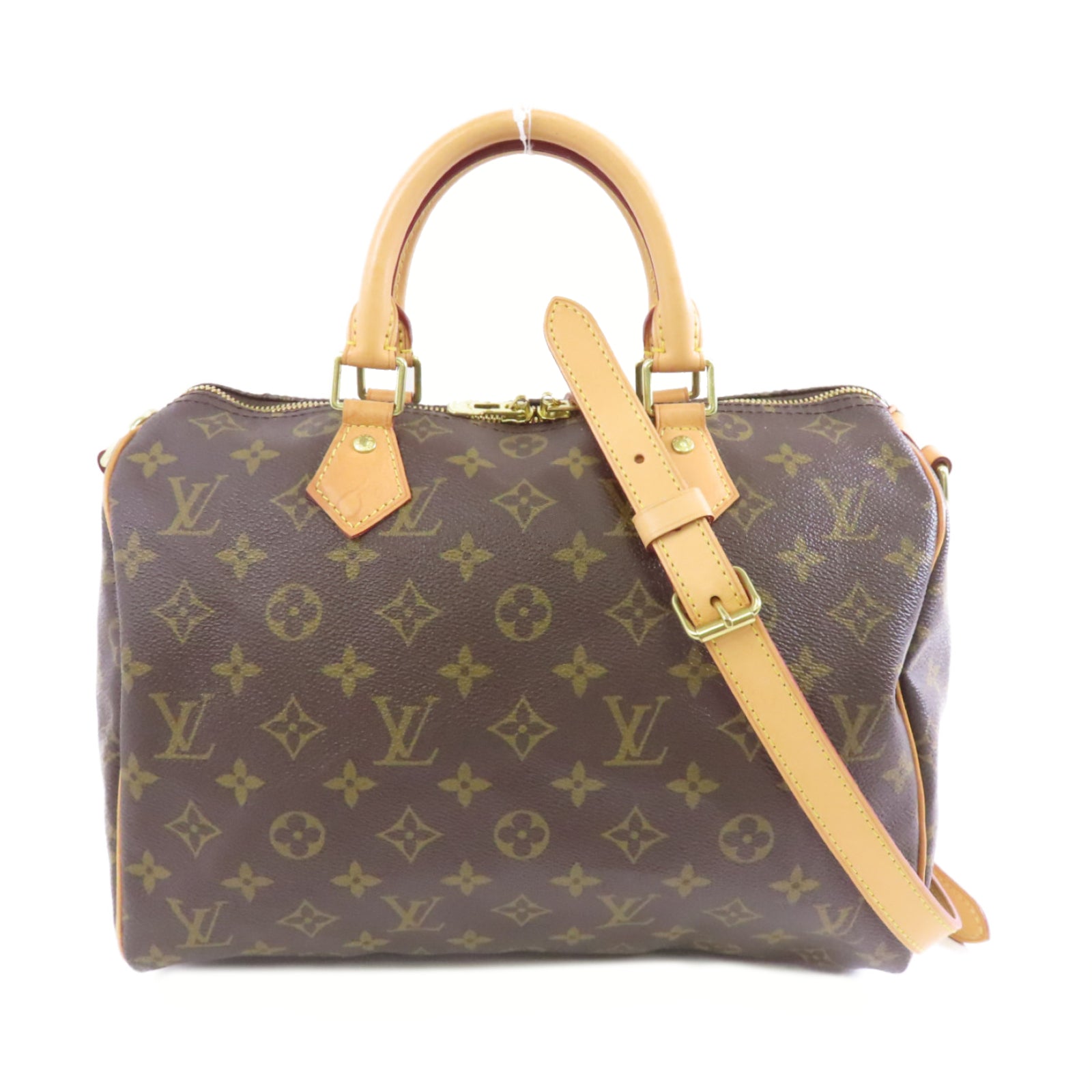 LOUIS VUITTON Monogram Speedy Bandouliere 30金扣手挽肩背兩用袋啡色