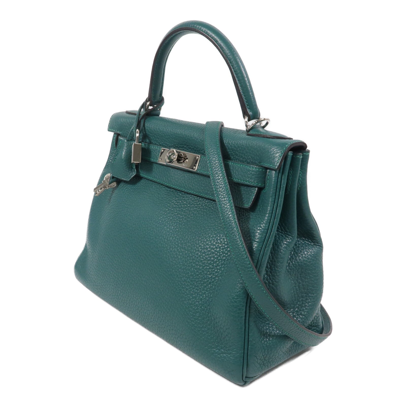 HERMES Togo皮革Kelly 28手挽肩背兩用袋Malachite