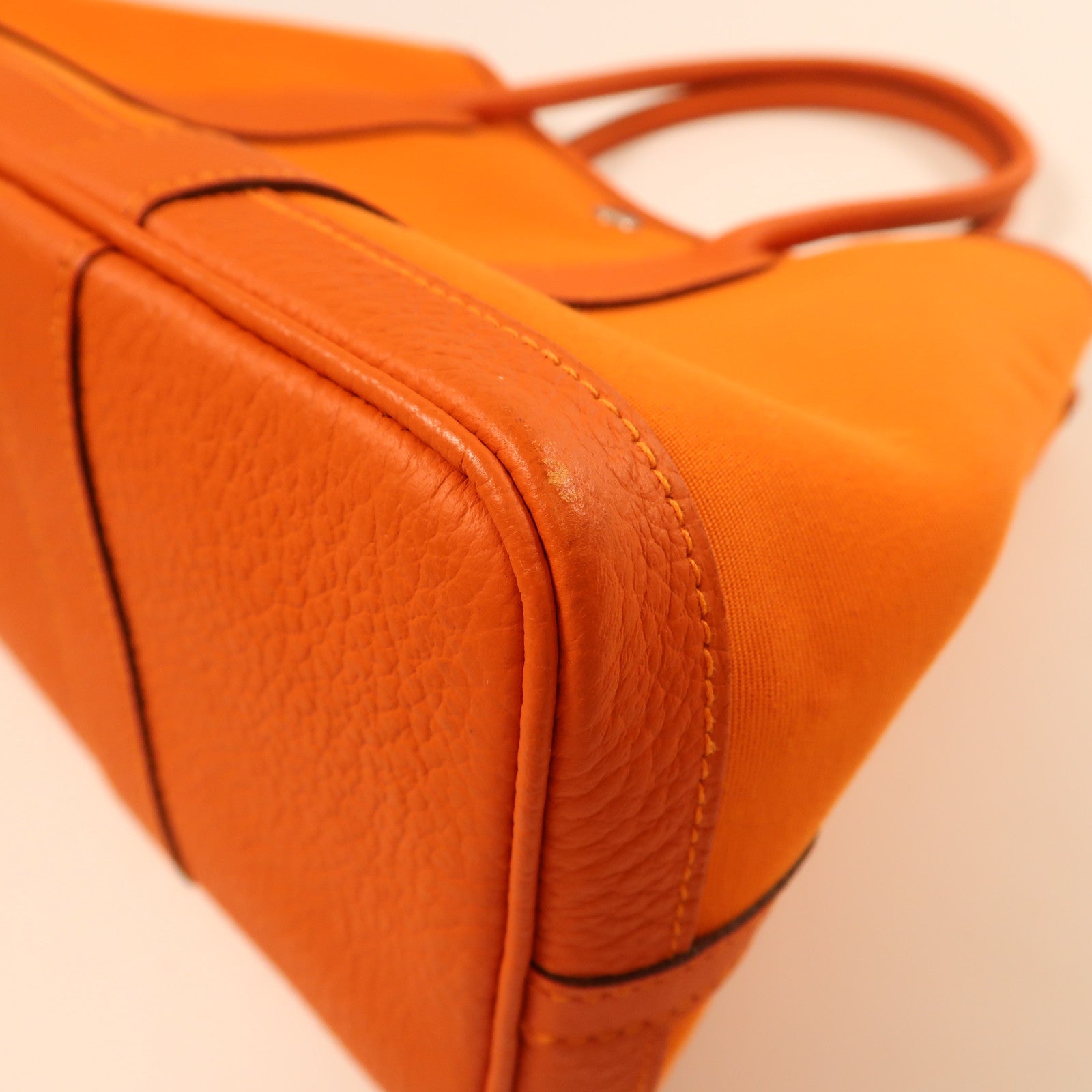 HERMES PHW Garden Party TPM Tote Bag Canvas Orange