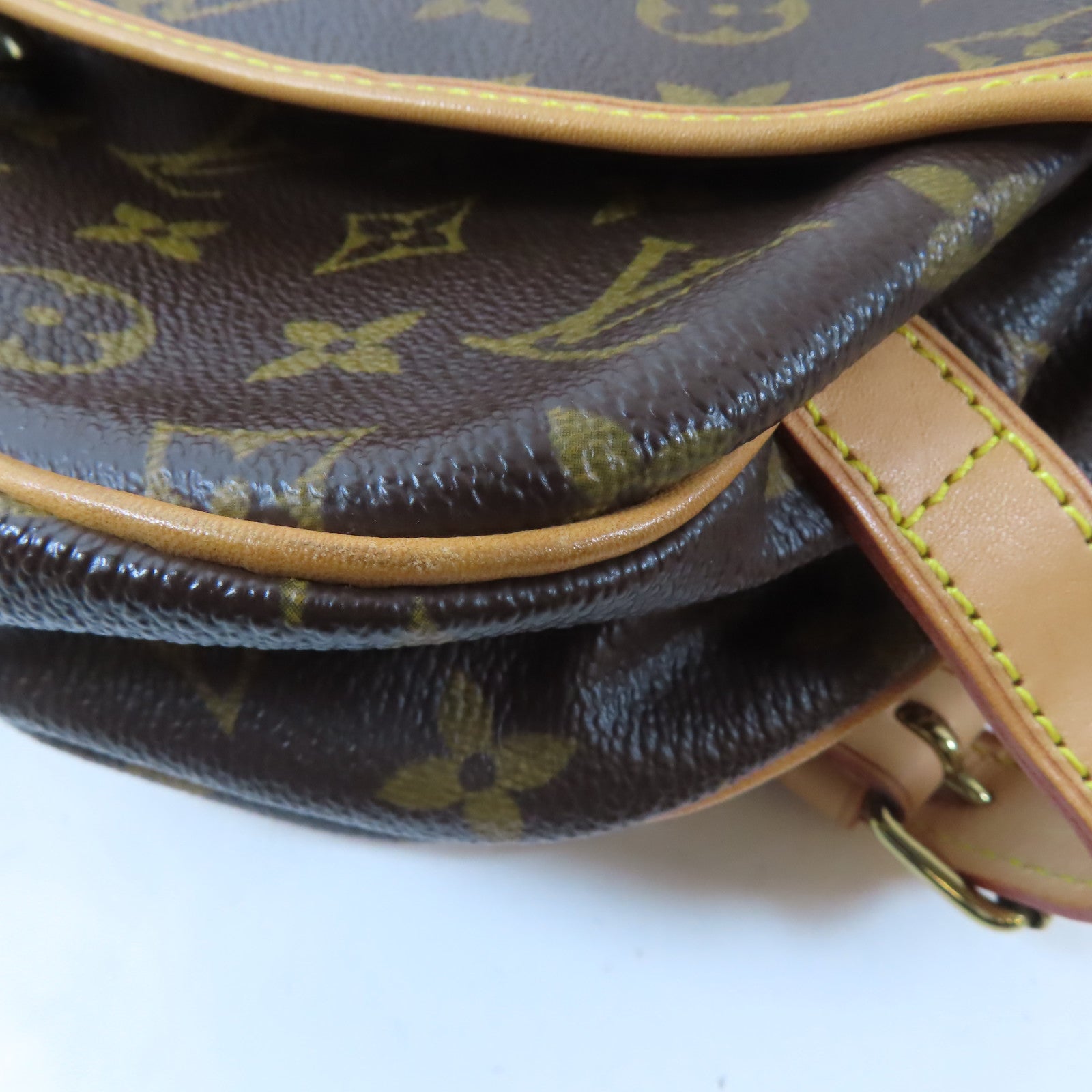 LOUIS VUITTON Monogram Saumur 30金扣肩背袋棕色