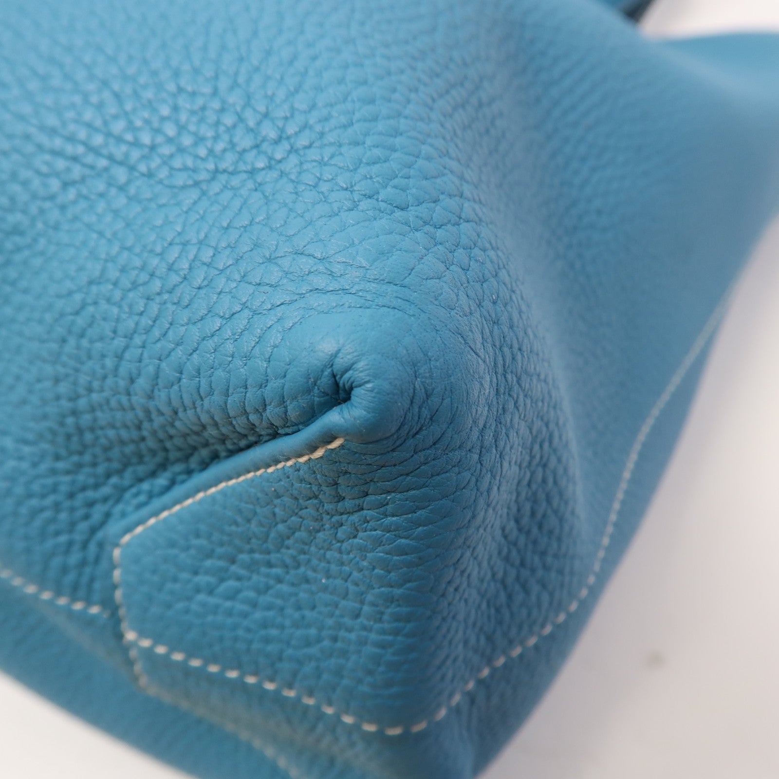HERMES Clemence皮革Double Sens肩背袋藍色