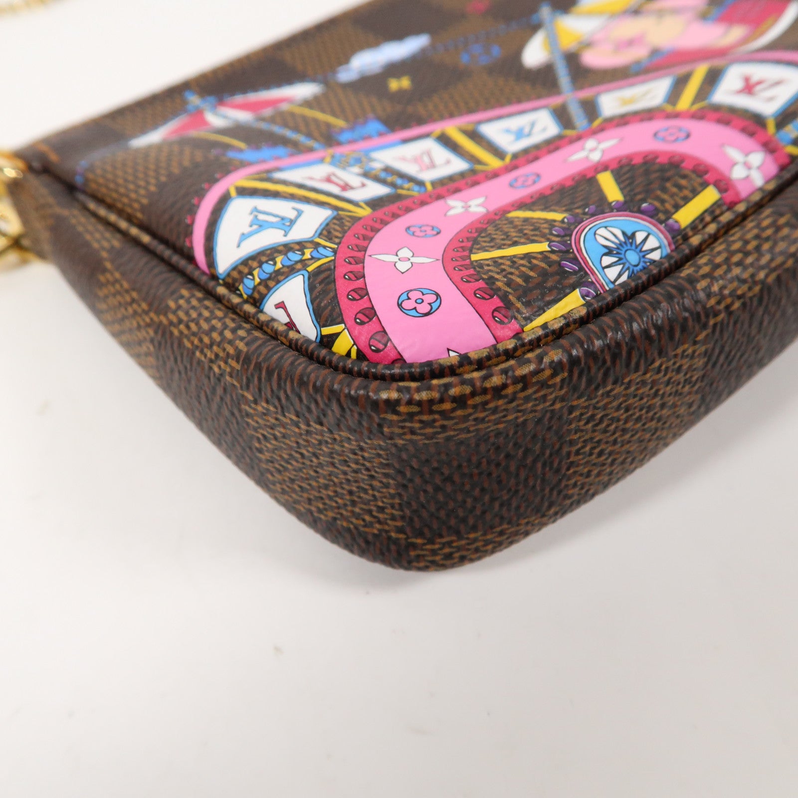 LOUIS VUITTON Damier Pochette Accessories金扣手拿包啡色