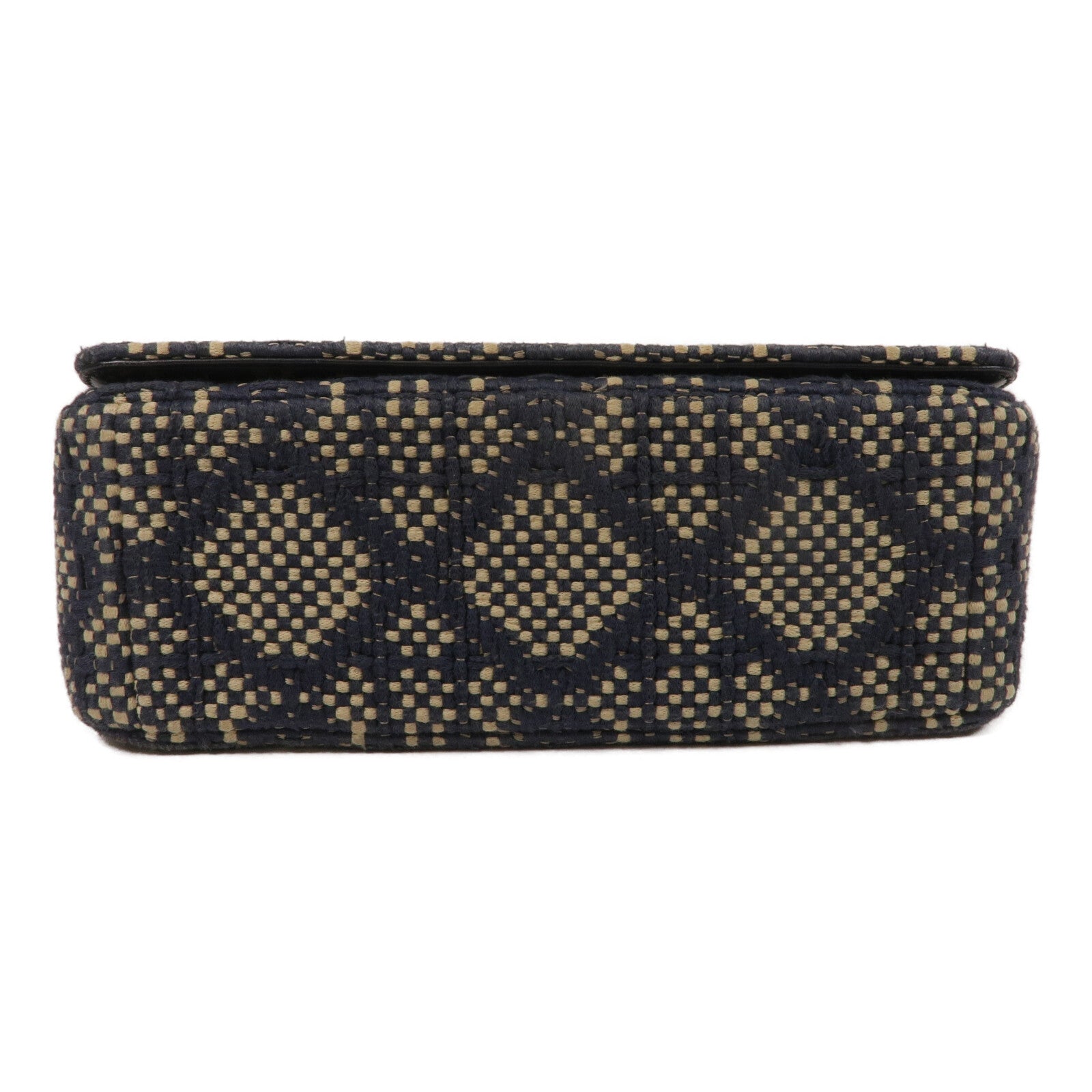 Dior Tweed/牛皮皮革Caro Medium鏈帶肩背袋