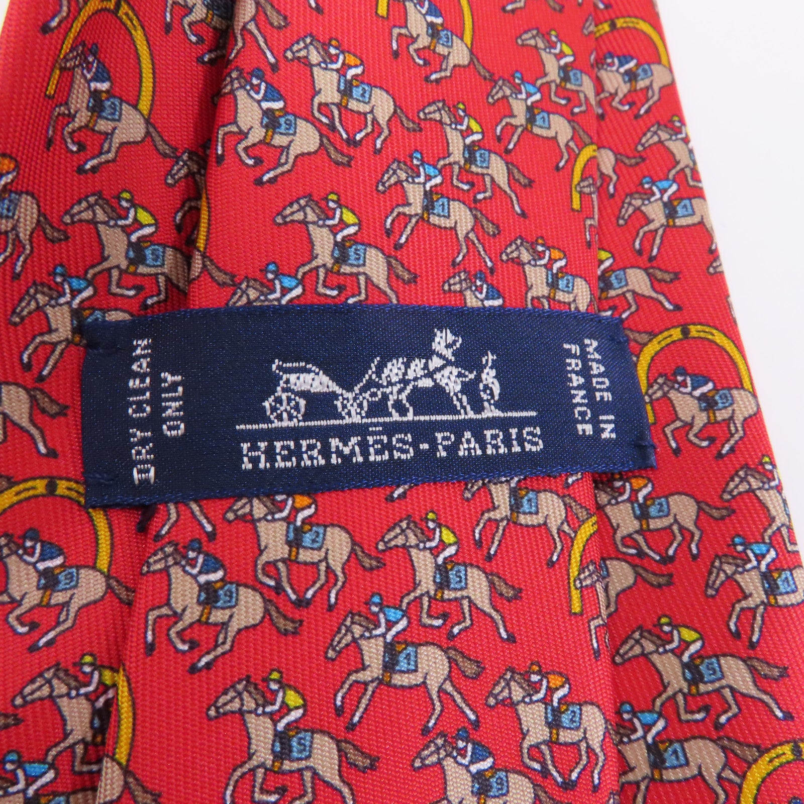 HERMES 絲質Tie領帶紅色