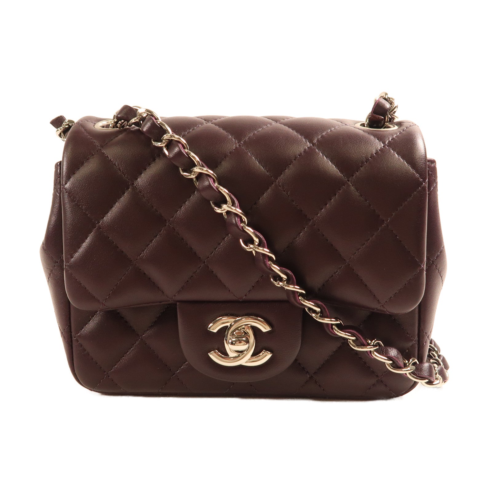 CHANEL 羊皮皮革Classic 17銀扣鏈帶肩帶