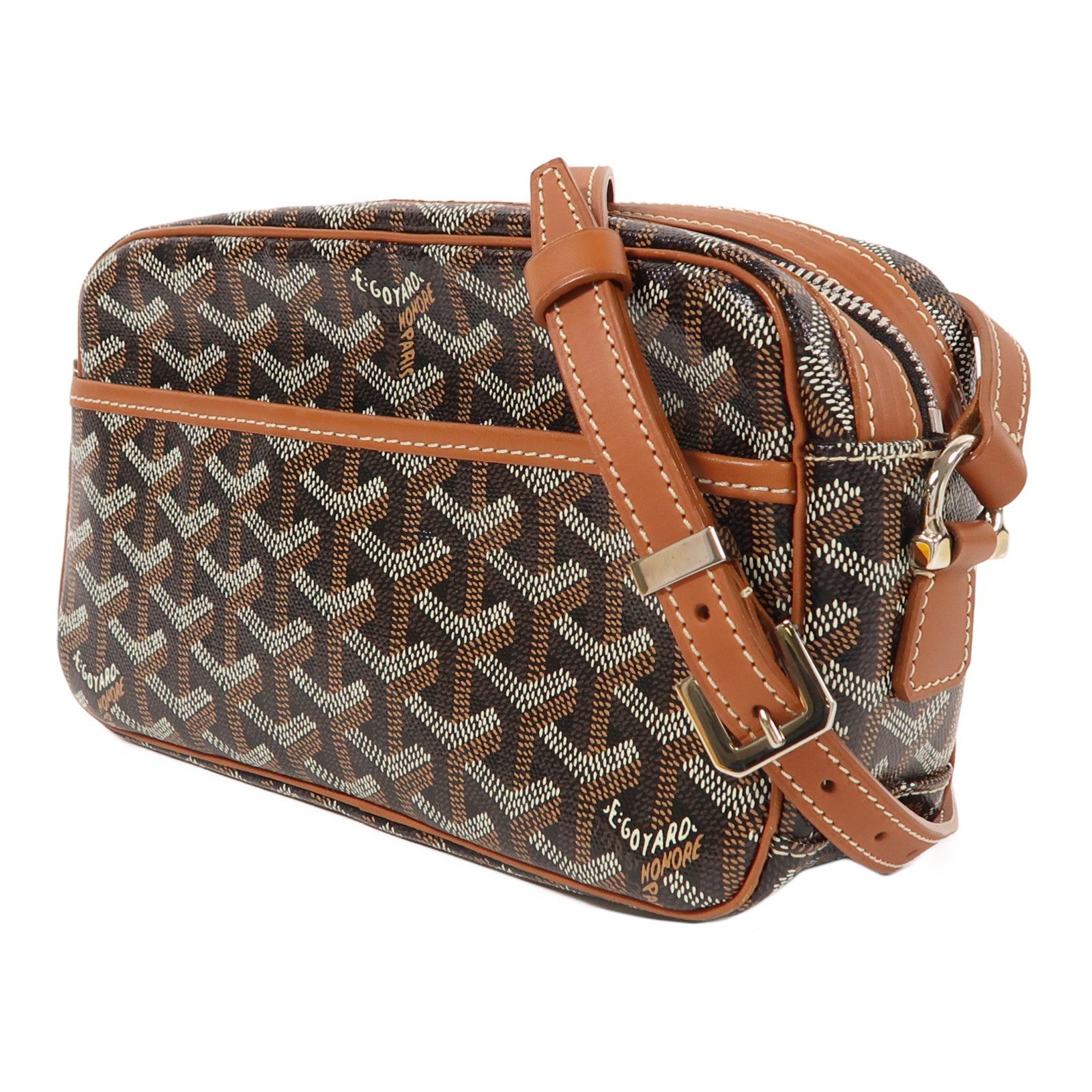 GOYARD 塗層帆布Sac Cap Vert PM銀扣肩背袋