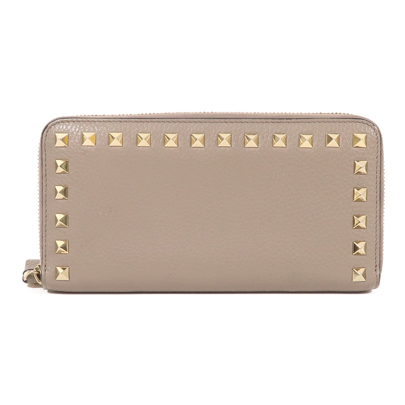 Valentino 牛皮皮革Garavani Rockstud Wallet金扣長錢包