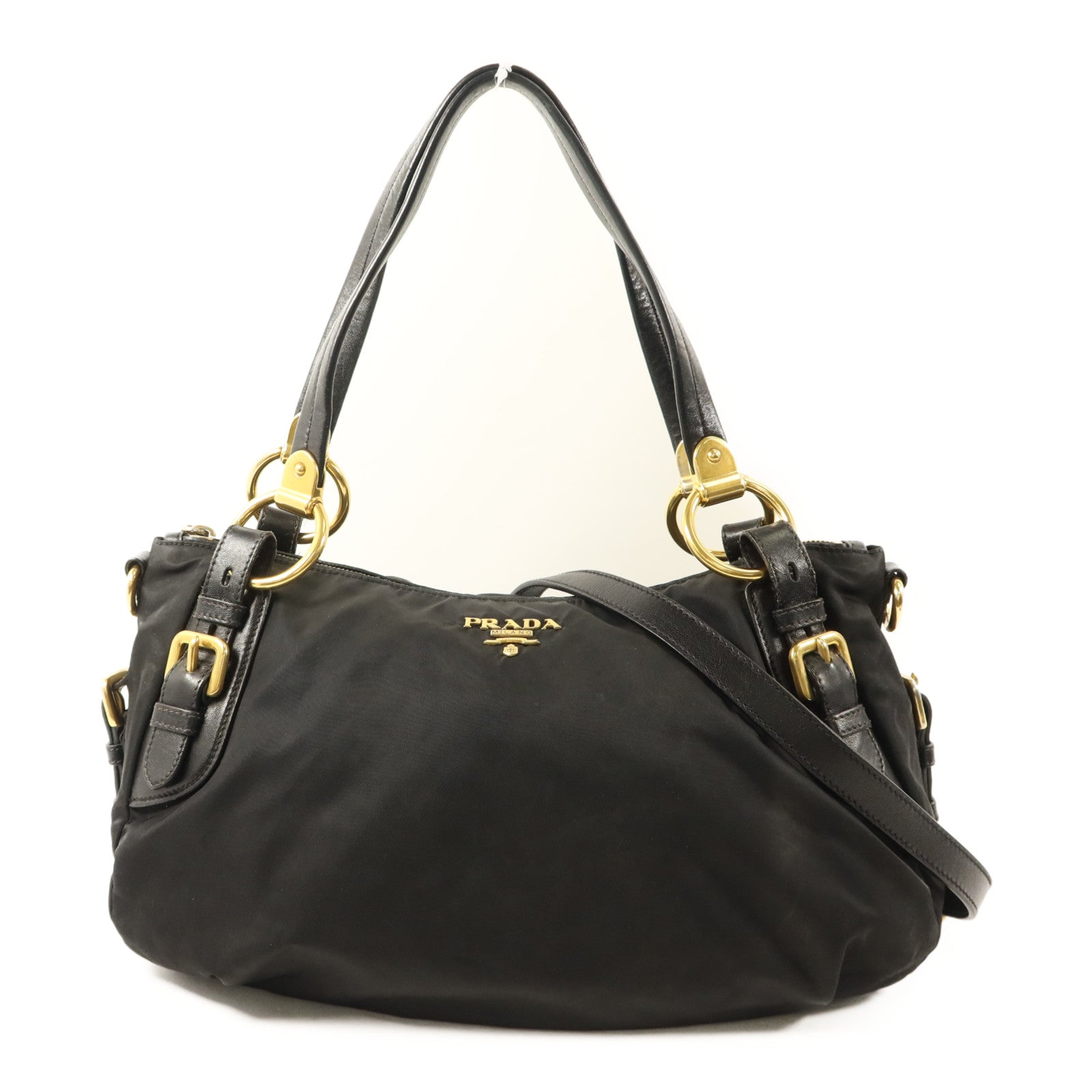 PRADA 尼龍2 Way Shoulder金扣手挽肩背兩用袋