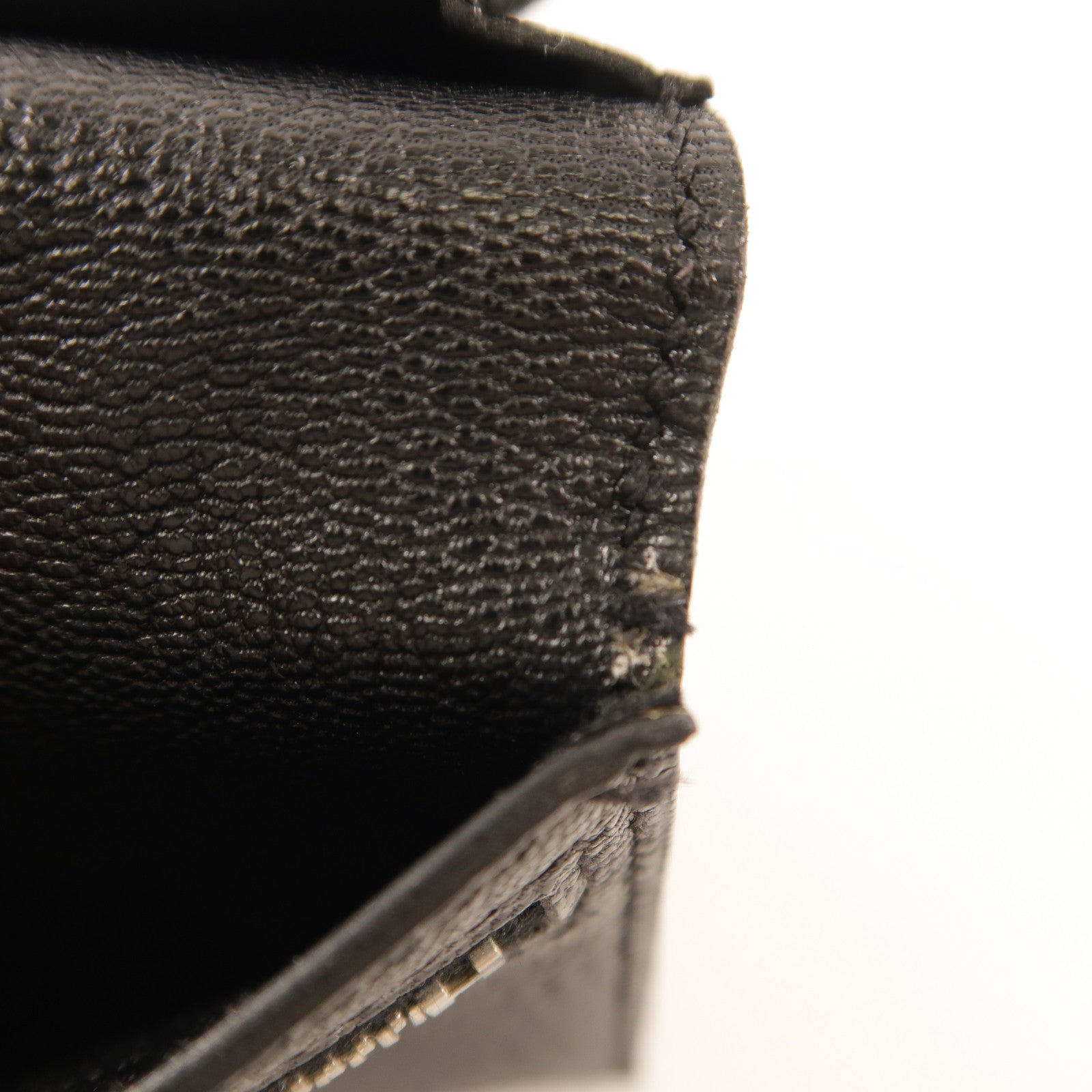 HERMES Chevre皮革Bearn Long Wallet銀扣長錢包Noir