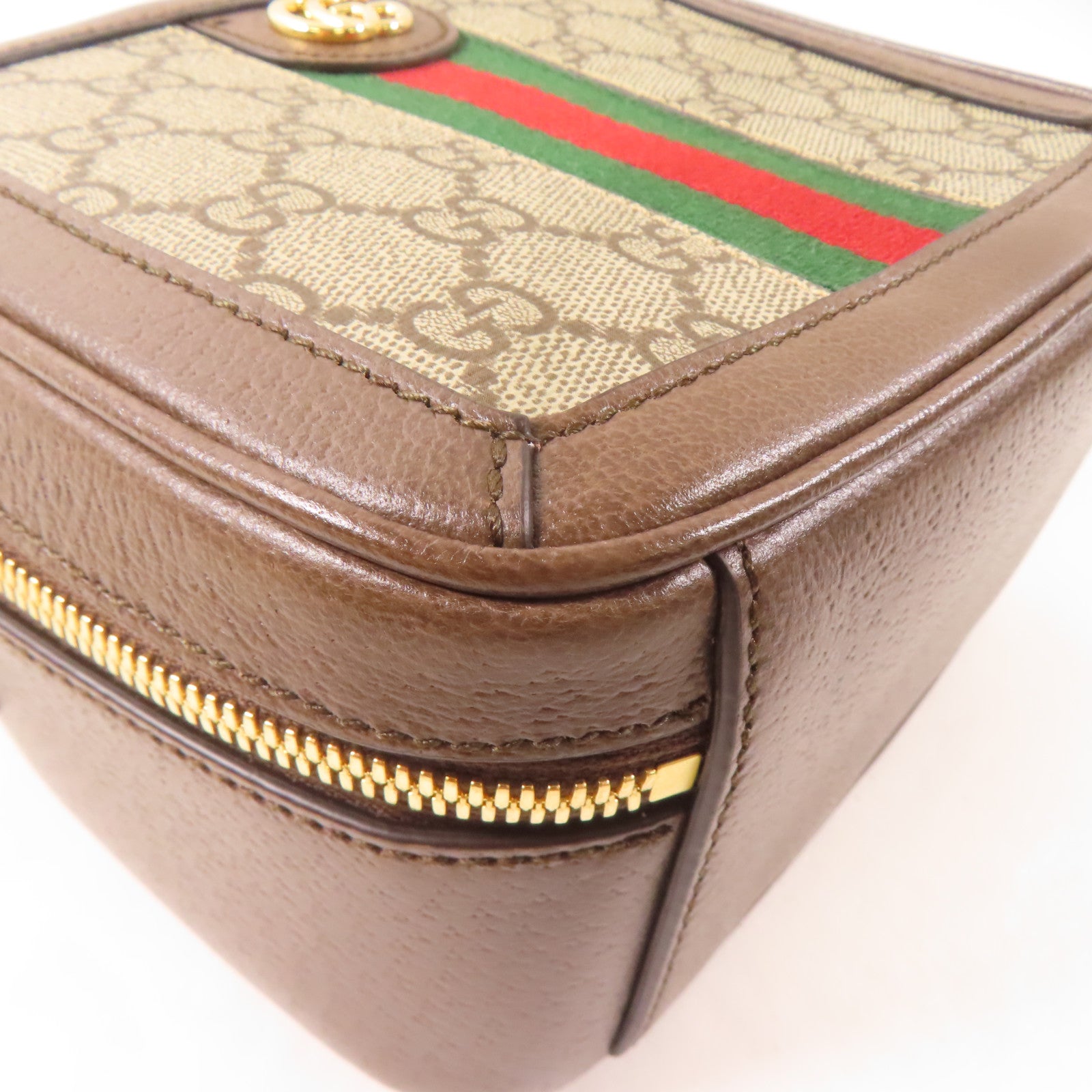 GUCCI 塗層帆布2 Way Shoulder金扣手挽肩背兩用袋啡色