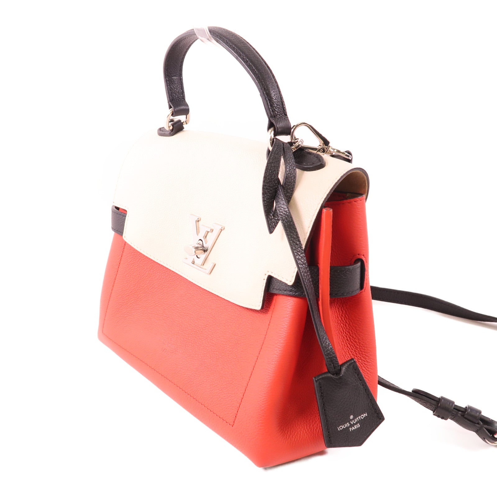 LOUIS VUITTON LV SHW Lockme Ever BB 2way Shoulder Handbag M53950 White/Red/Black