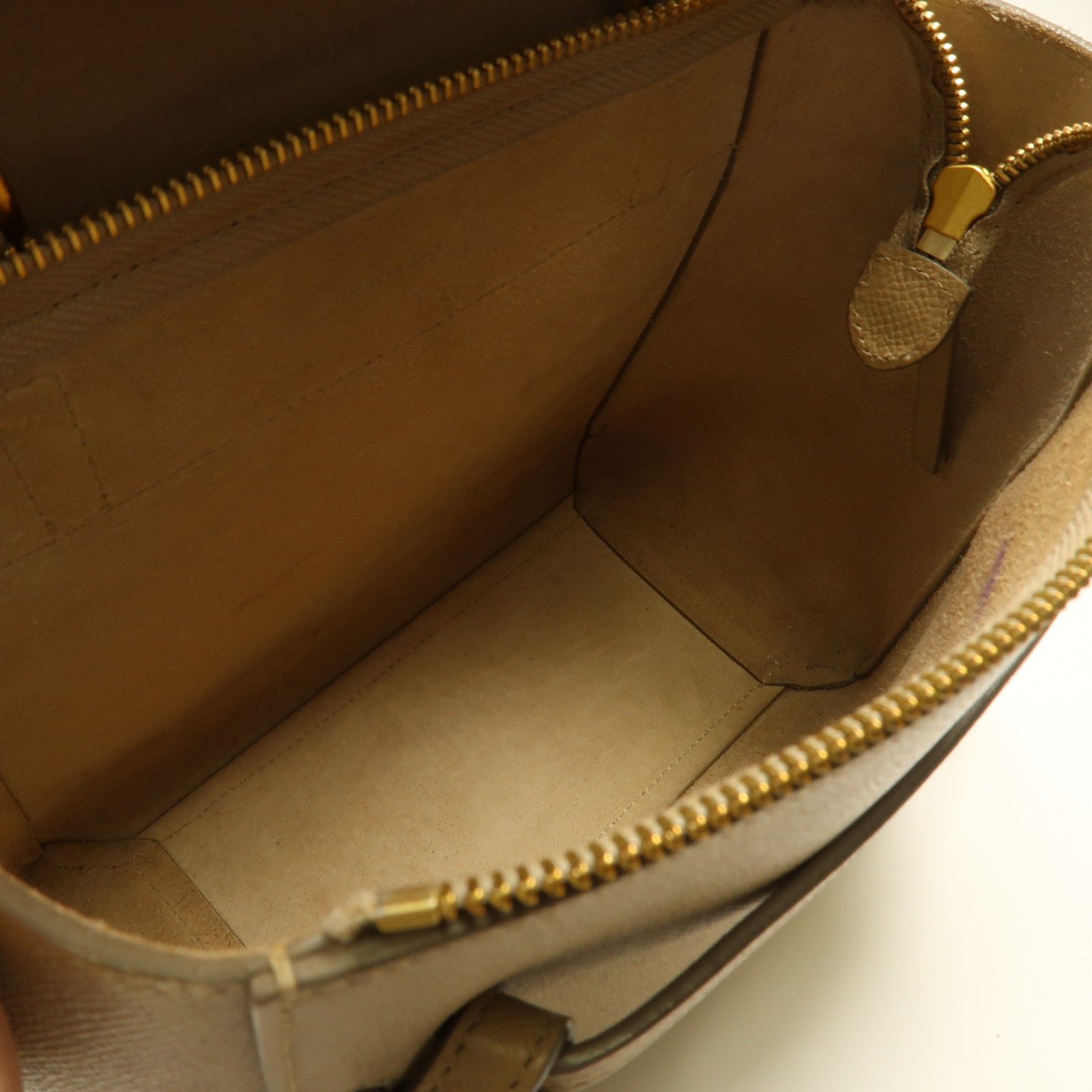 CELINE 牛皮皮革Nano Belt Bag金扣手挽肩背兩用袋米色