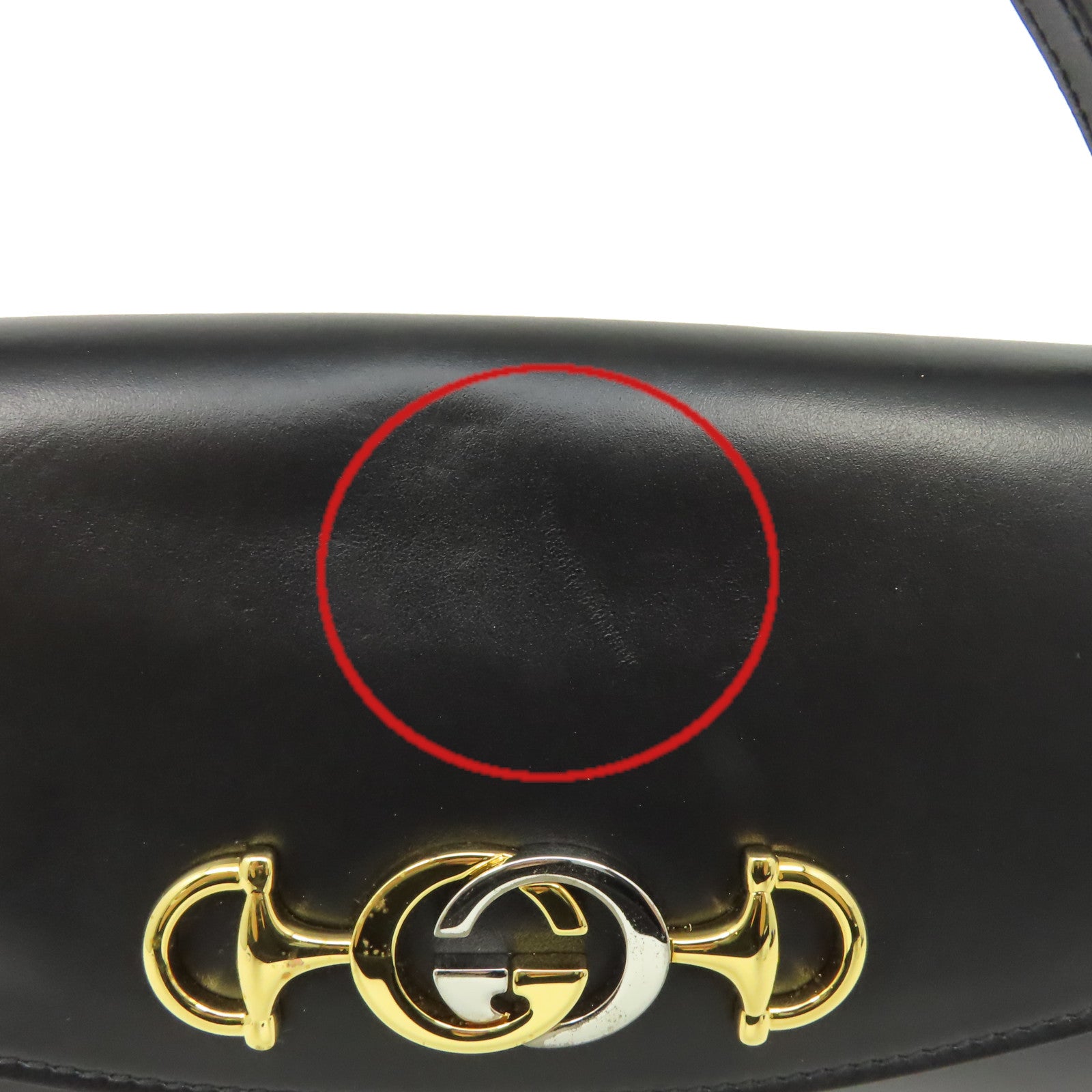 GUCCI 牛皮皮革Zumi Chain Shoulder Bag鏈帶手挽肩背兩用袋黑色
