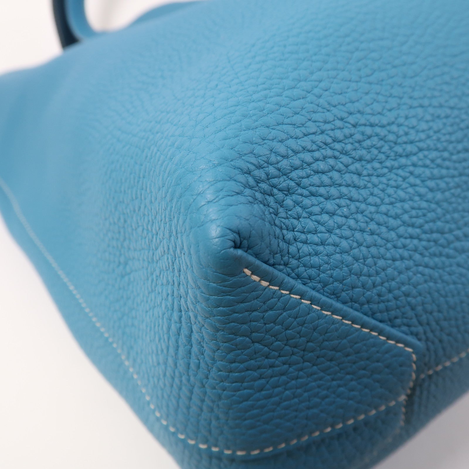 HERMES Clemence皮革Double Sens肩背袋藍色