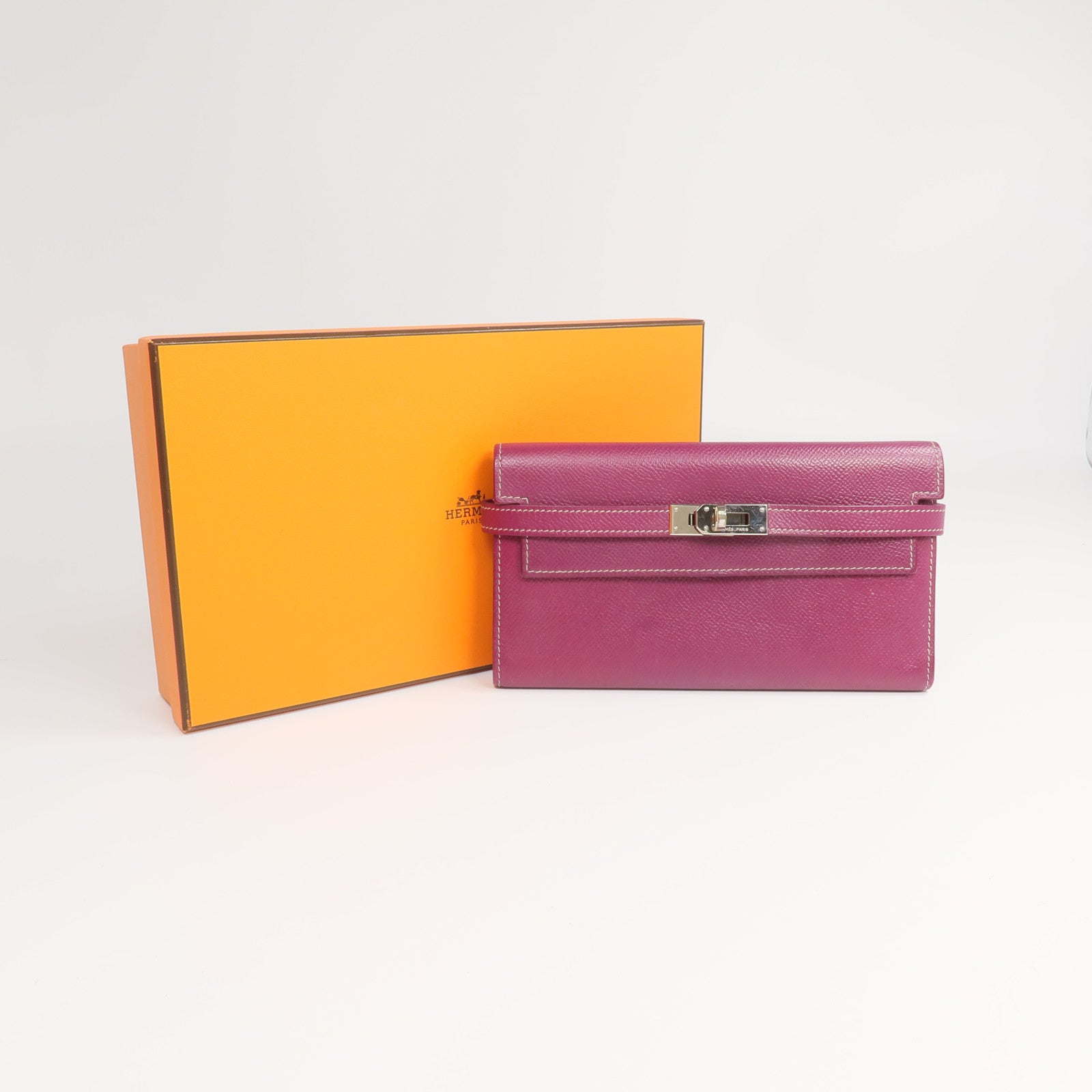 HERMES Epsom皮革Kelly Wallet長錢包Tosca/Rose Tyrien