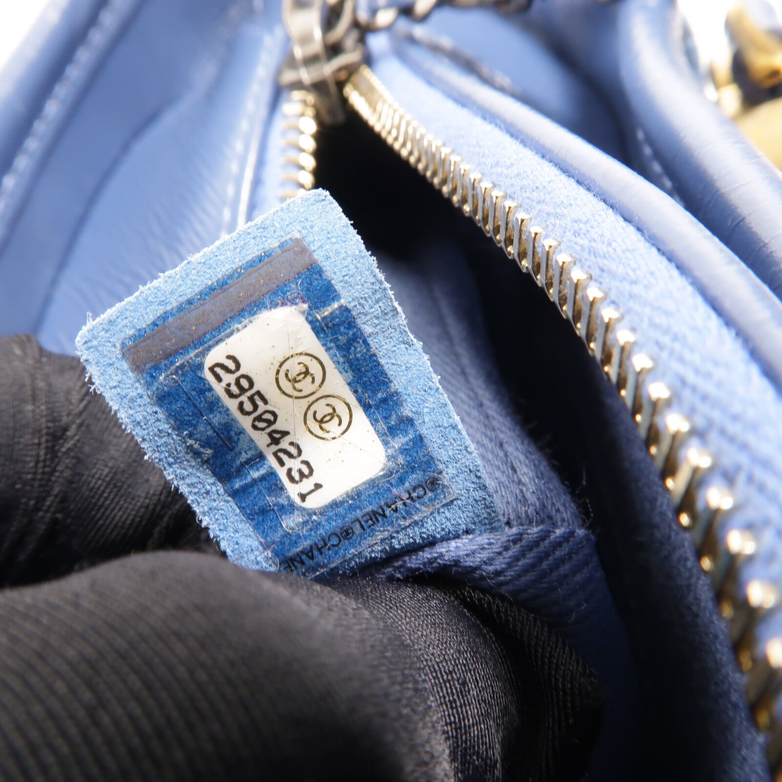 CHANEL 牛仔布Gabrielle Small鏈帶肩背袋
