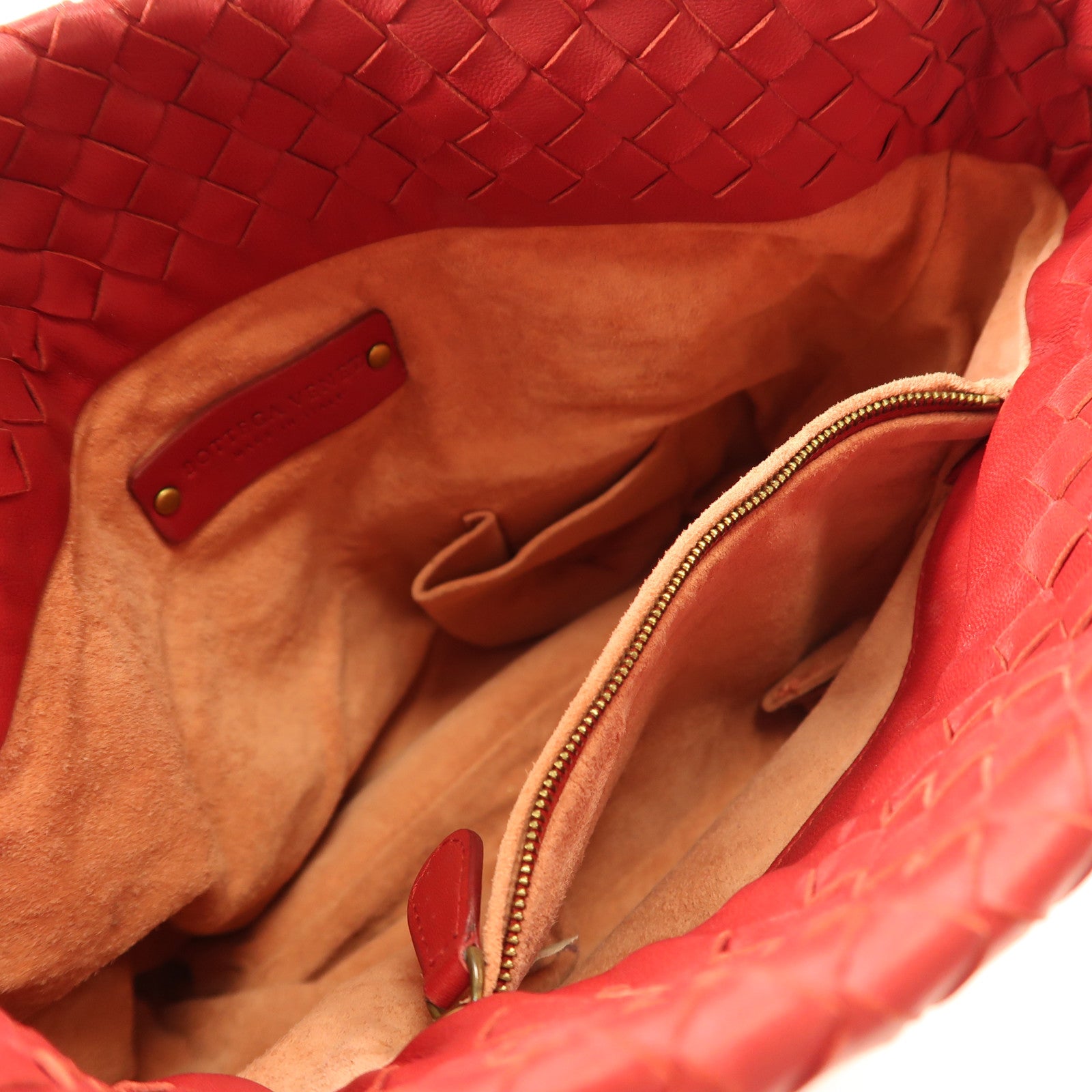 BOTTEGA VENETA 牛皮皮革2 Way Shoulder金扣手挽肩背兩用袋紅色