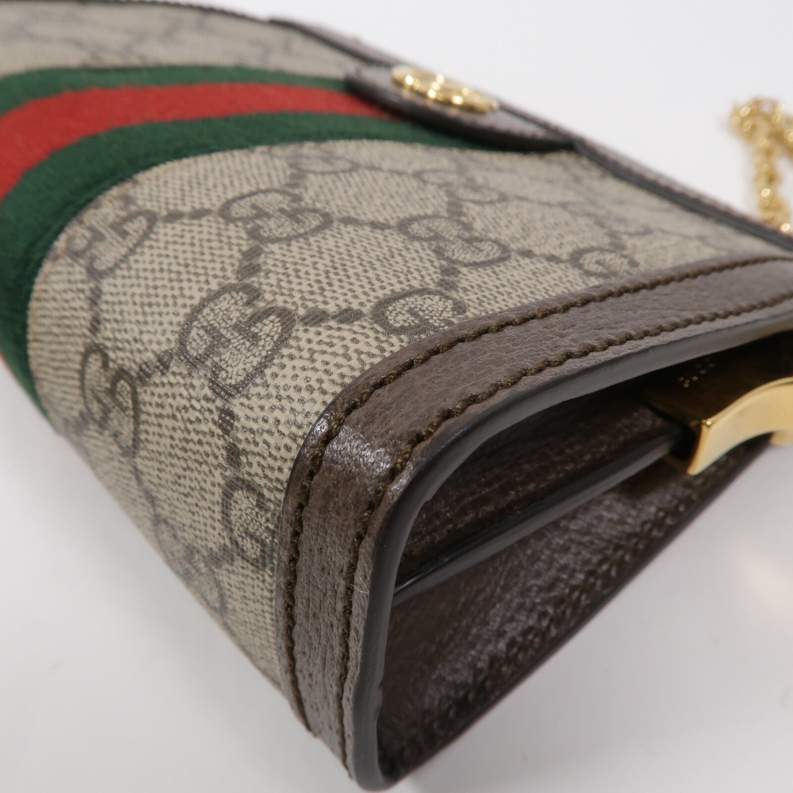 GUCCI 塗層帆布Ophidia Chain Shoulder Bag鏈帶肩背袋