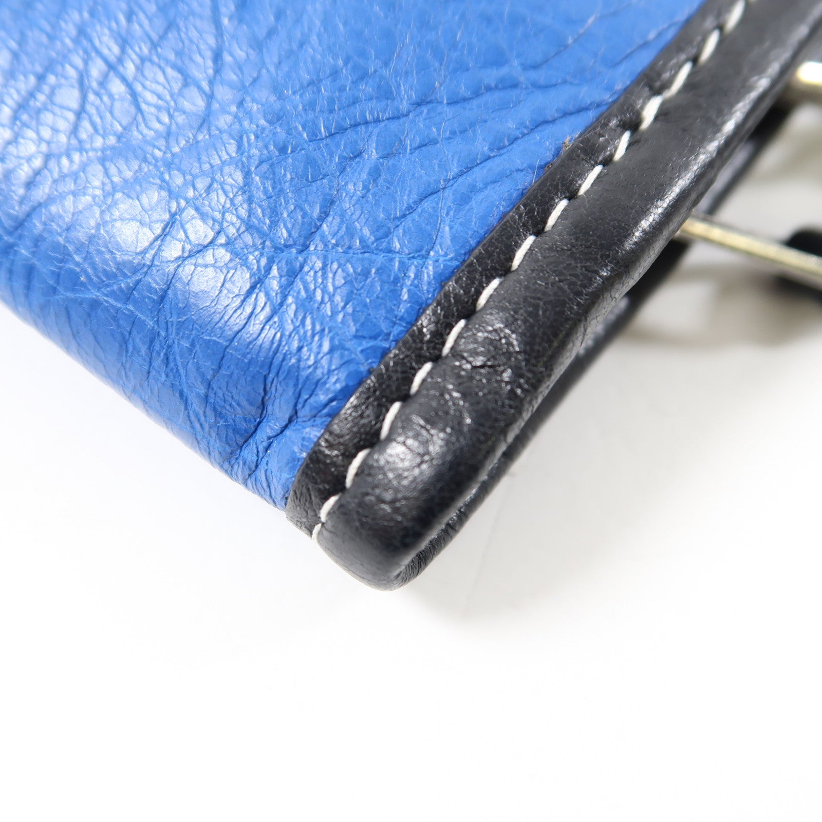 BALENCIAGA 【激減優惠】牛皮皮革Clutch銀扣手拿包藍色/黑色/白色