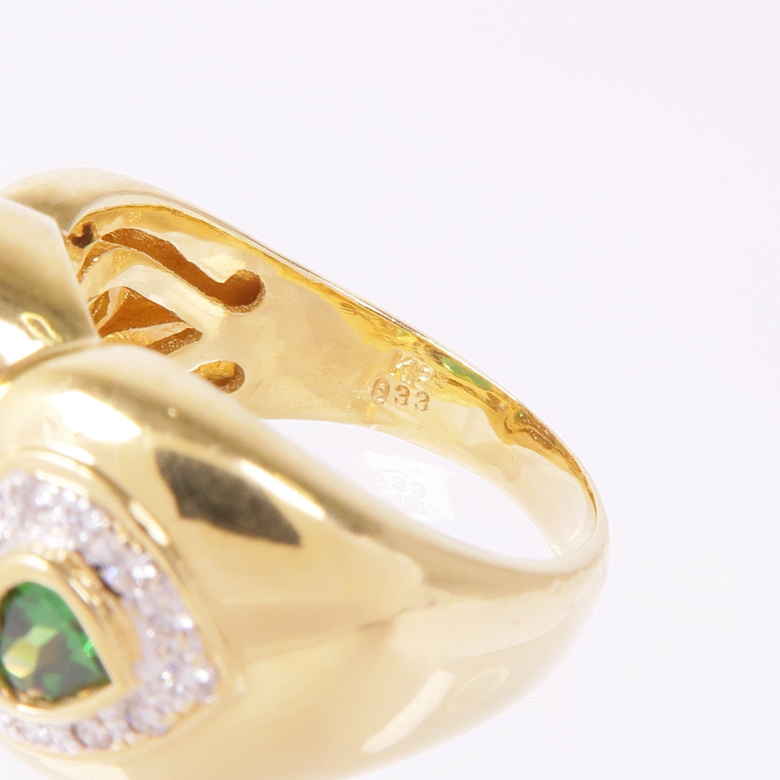 JEWELRY 18K黃金Tourmaline Garnet Diamond Ring電氣石/石榴石/鑽石戒指US#7.75