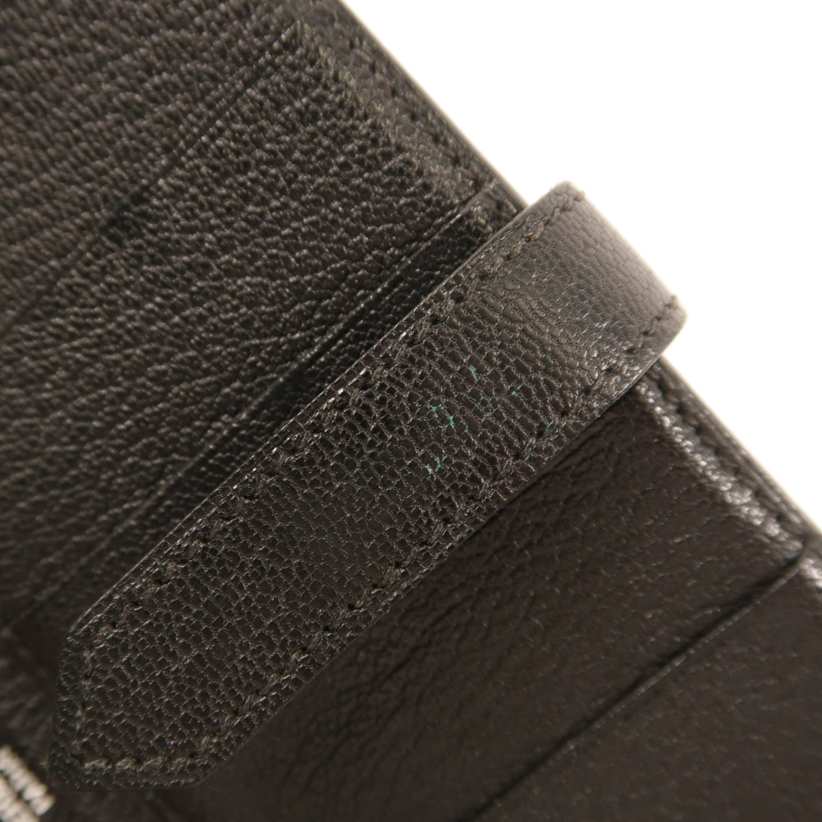 HERMES Chevre皮革Bearn Long Wallet銀扣長錢包Noir