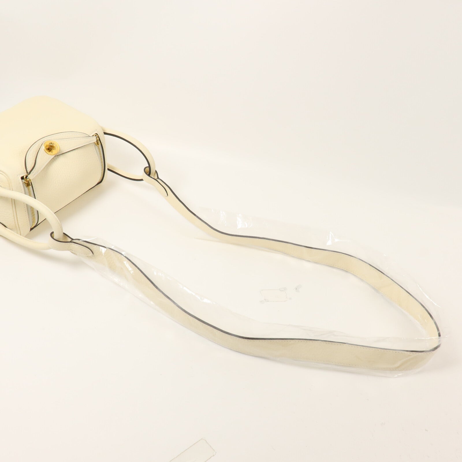 HERMES Clemence皮革Mini Lindy手挽肩背兩用袋Nata