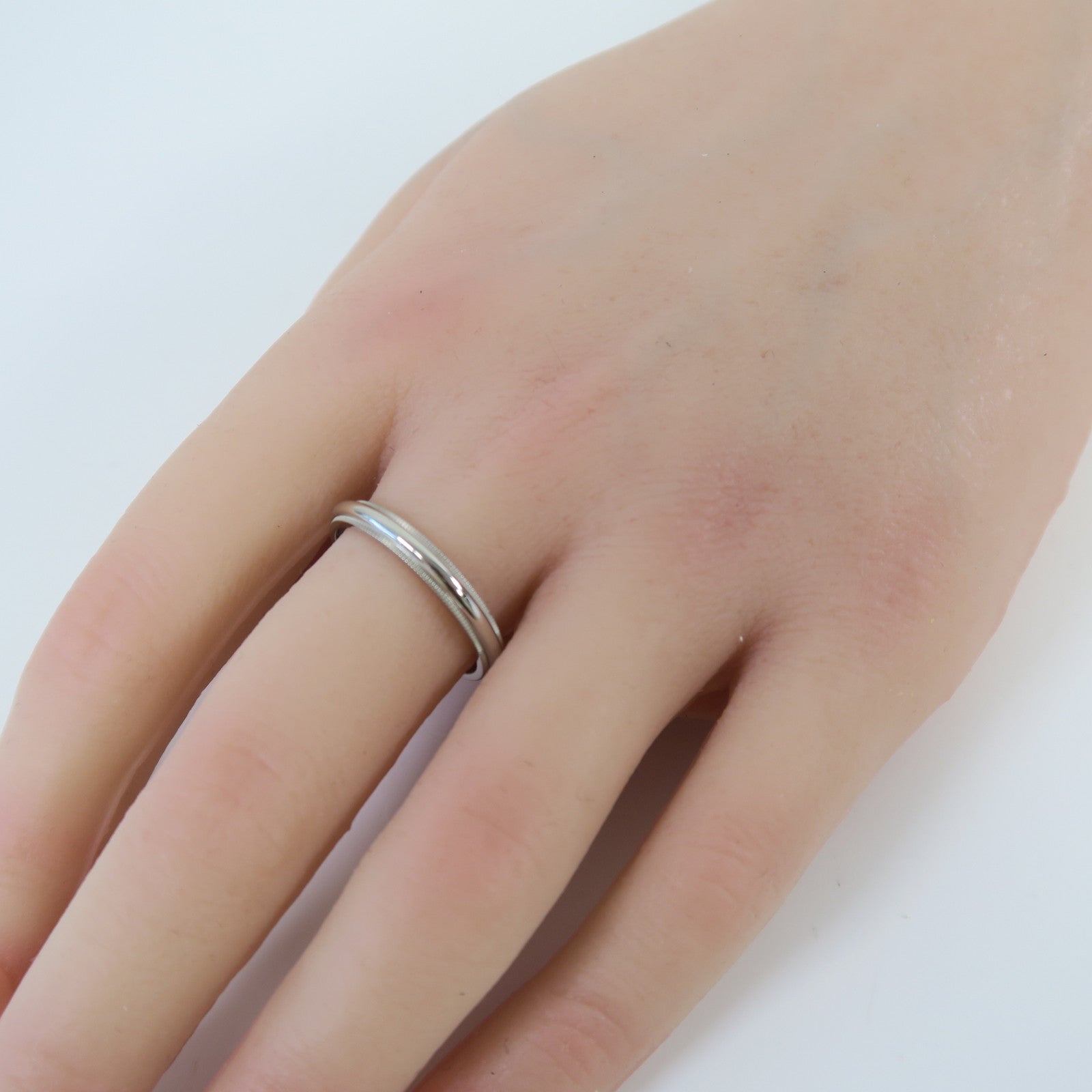 TIFFANY＆CO 【激減優惠】PT950鉑金Milg Rain Wedding Band Ring 5.9g戒指US#8.75銀色