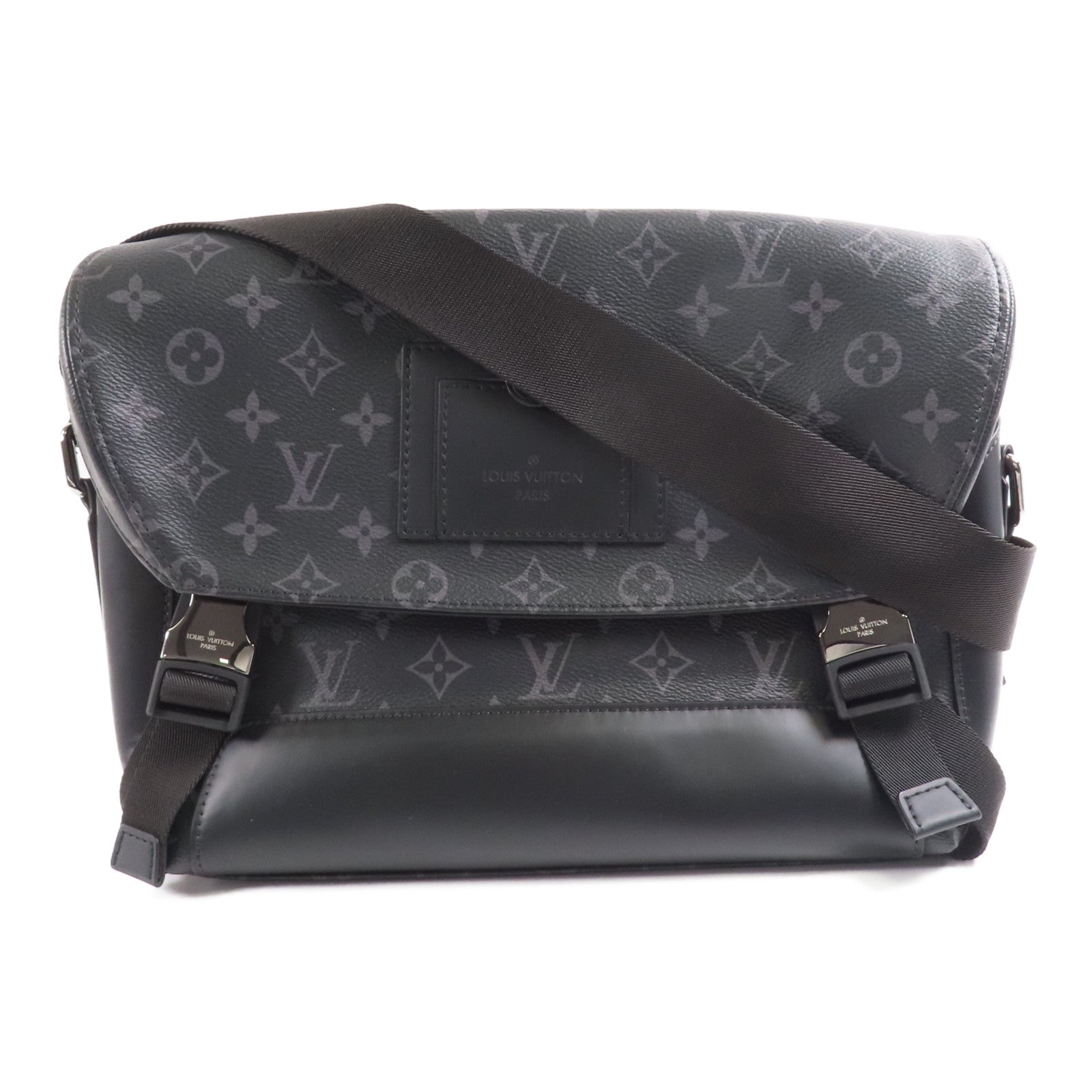 LOUIS VUITTON Monogram Eclipse Messenger PM Voyager銀扣肩背袋
