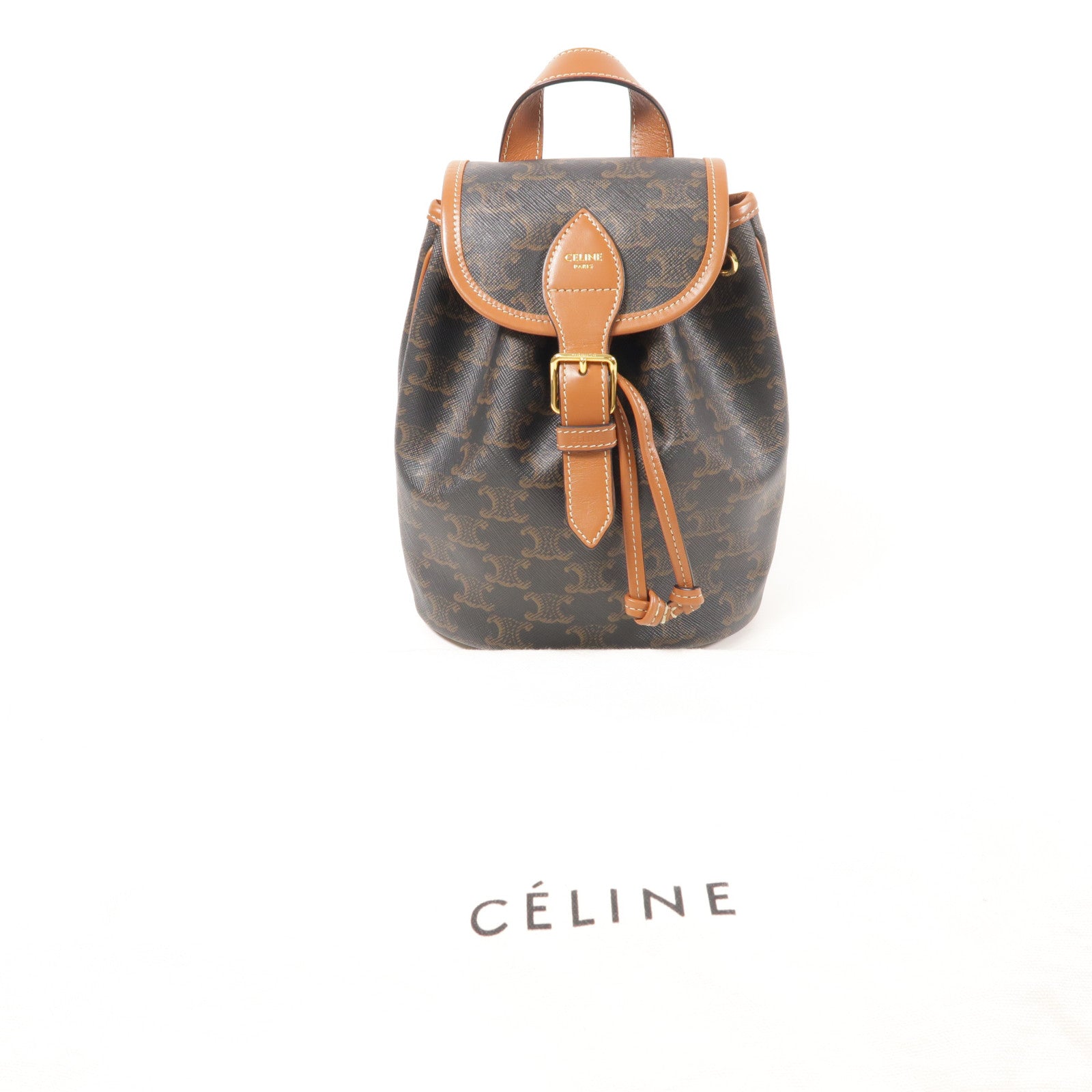 CELINE 塗層帆布Triomphe Backpack金扣背包