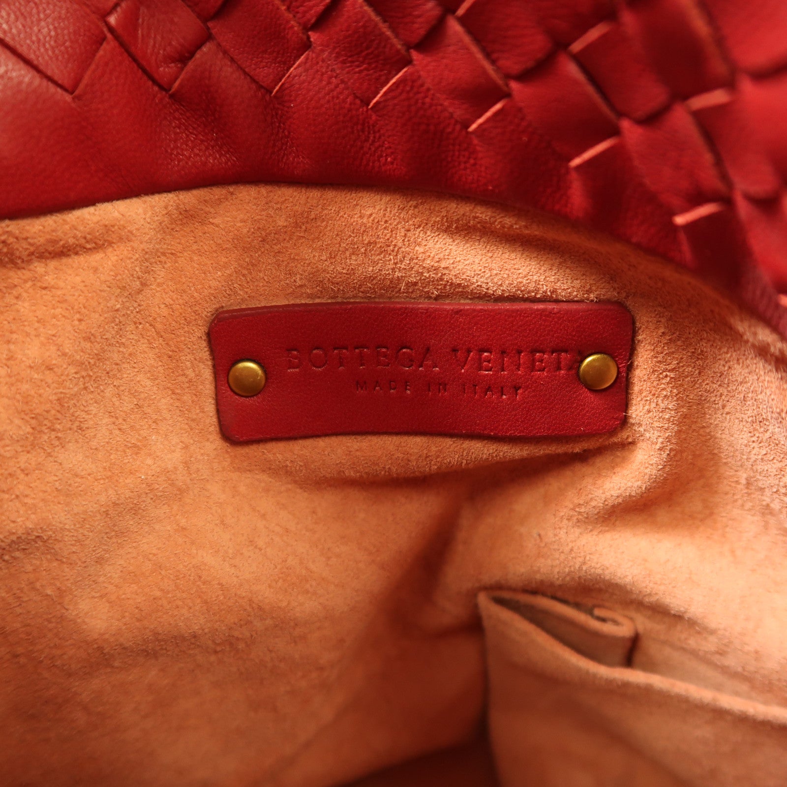 BOTTEGA VENETA 牛皮皮革2 Way Shoulder金扣手挽肩背兩用袋紅色