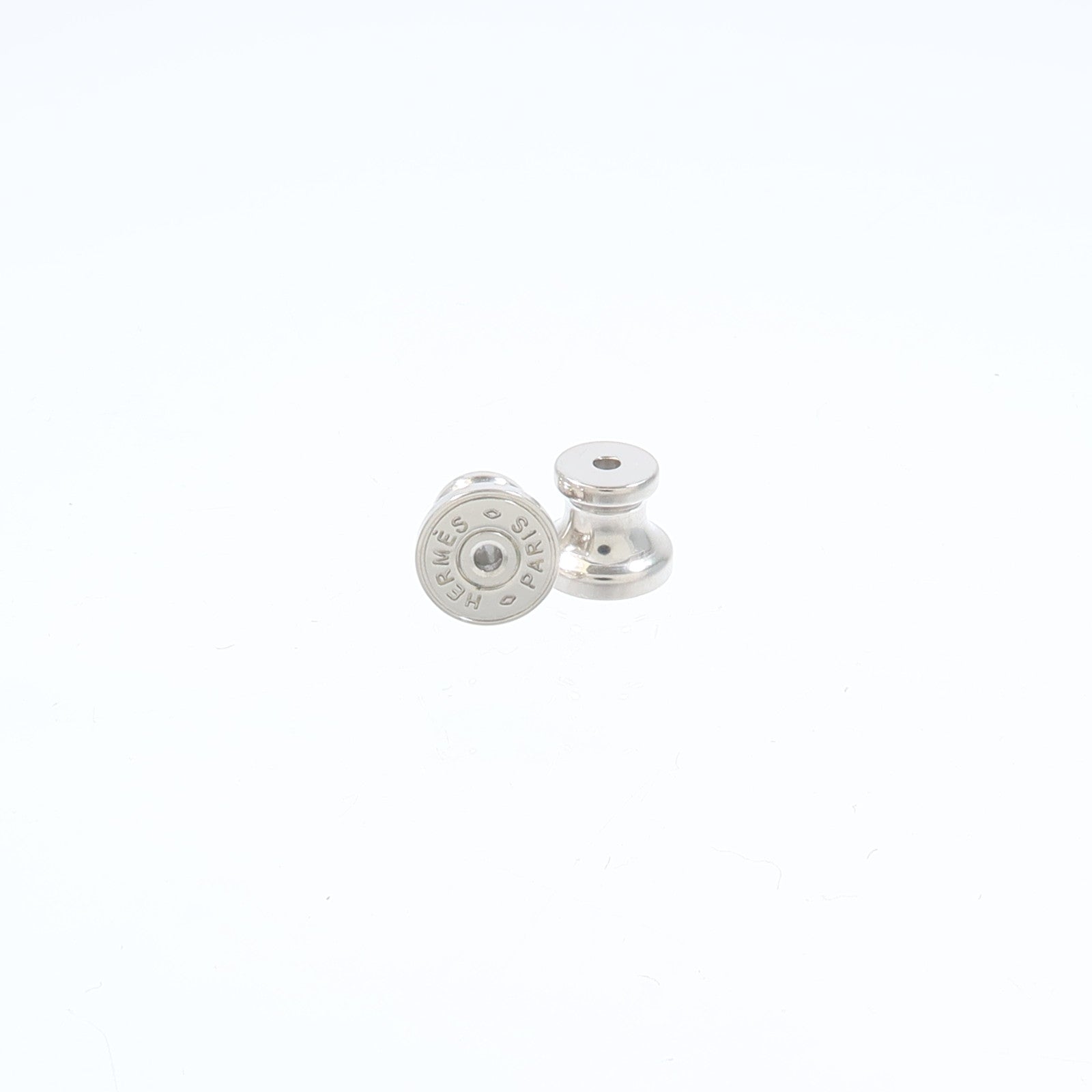 HERMES 金屬/Swift皮革Loop Earrings耳環