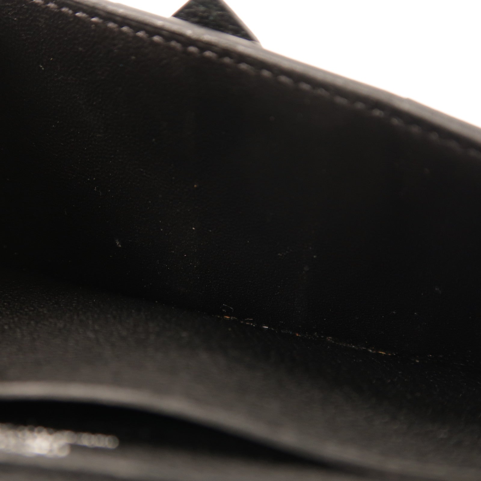 HERMES Chevre皮革Bearn Long Wallet銀扣長錢包Noir