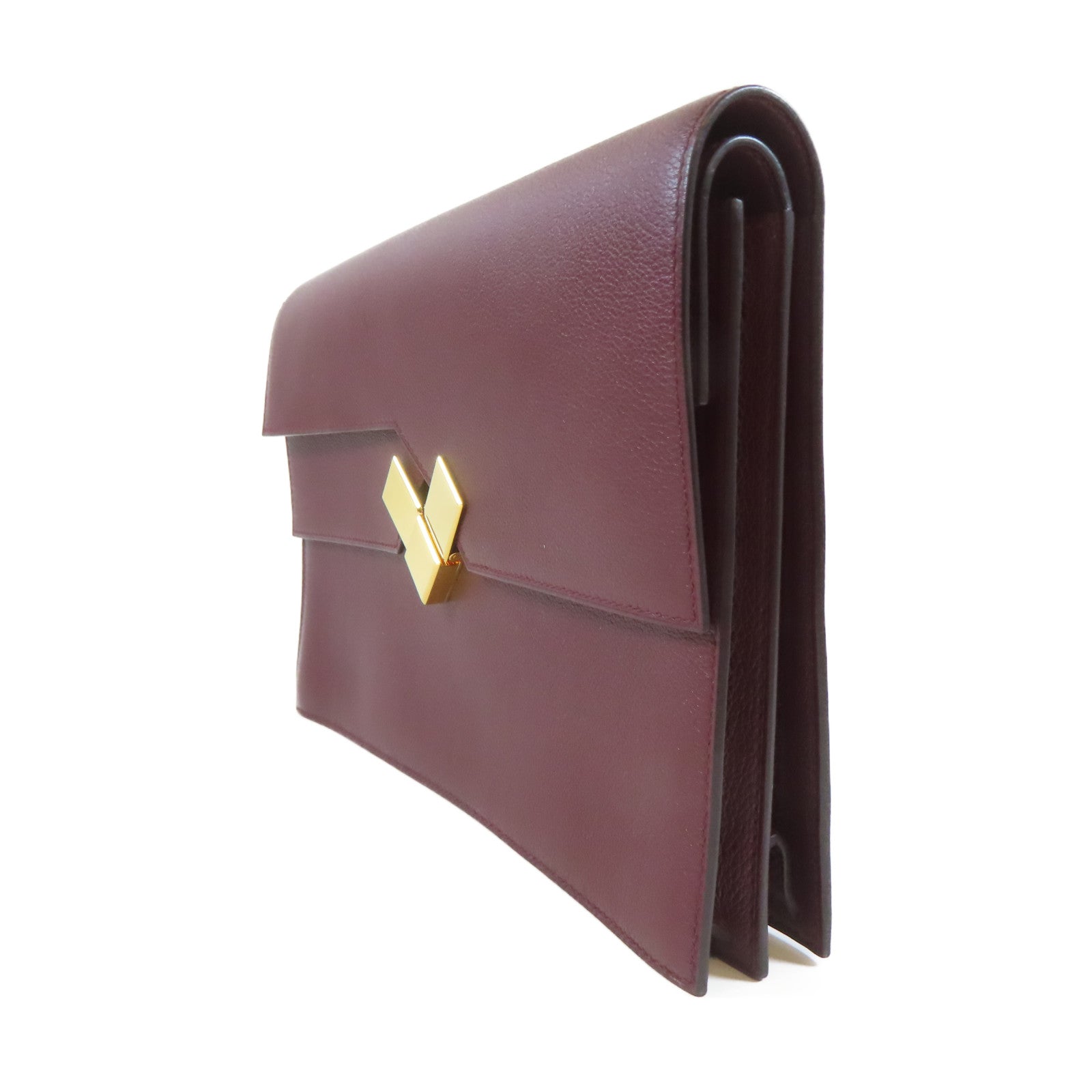 HERMES 【激減優惠】Evercolor皮革Pochette Fortunio金扣手拿包伯爾多色