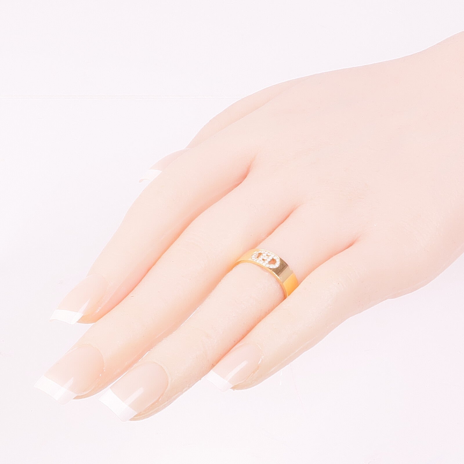 HERMES 18K玫瑰金Diamond Ring鑽石戒指Hermes#53/US#6.25