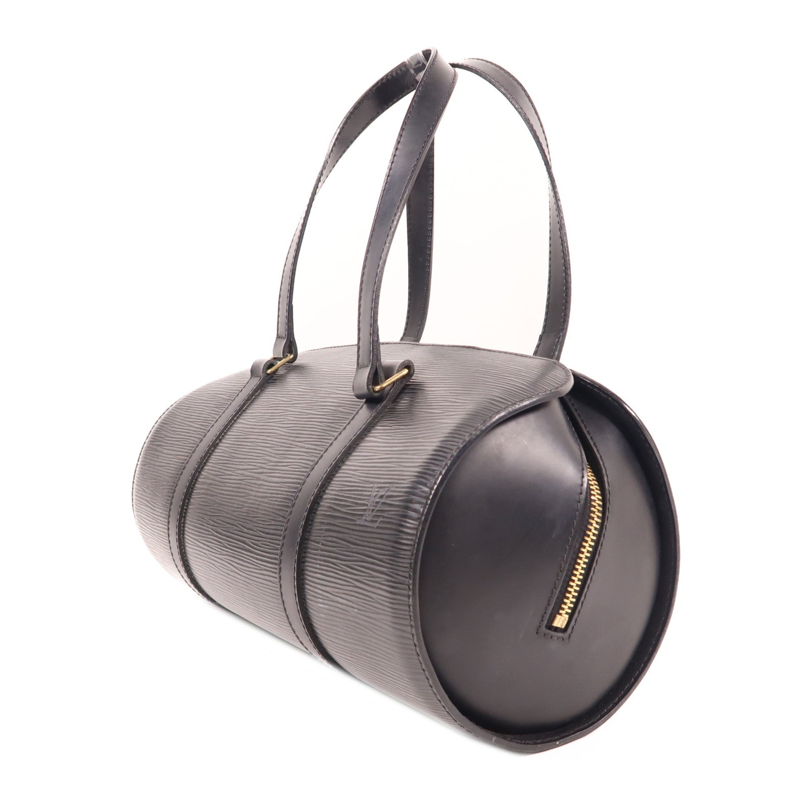 LOUIS VUITTON Epi Soufflot金扣肩背袋黑色