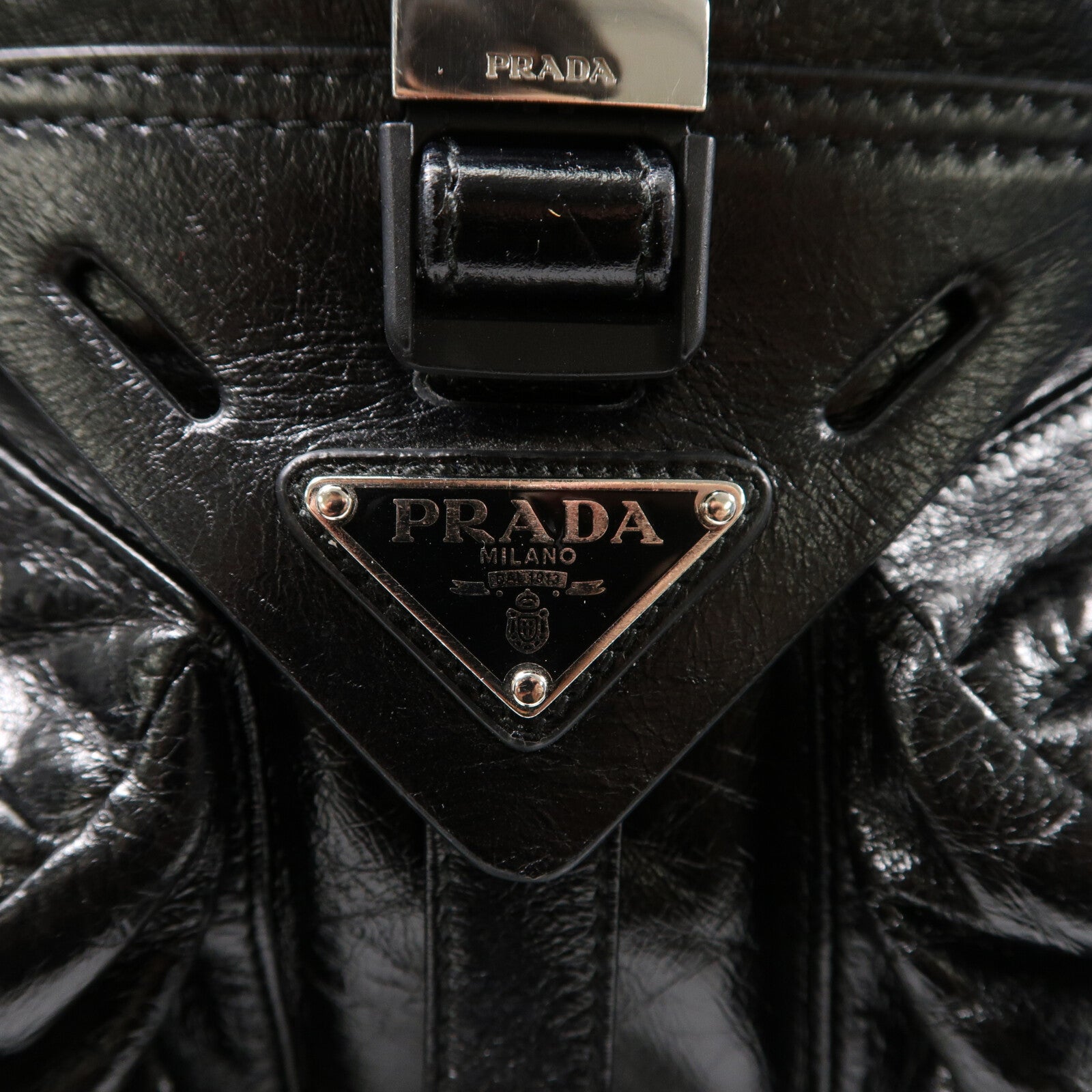 PRADA 牛皮皮革Triangle Crossbody Messenger Bag肩背袋