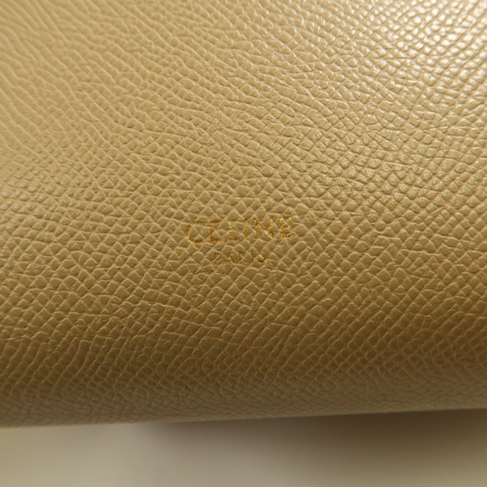 CELINE 牛皮皮革Nano Belt Bag金扣手挽肩背兩用袋米色