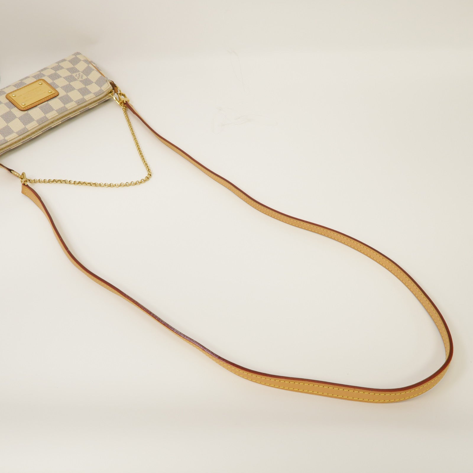 LOUIS VUITTON Damier Azur Eva金扣手挽肩背兩用袋白色