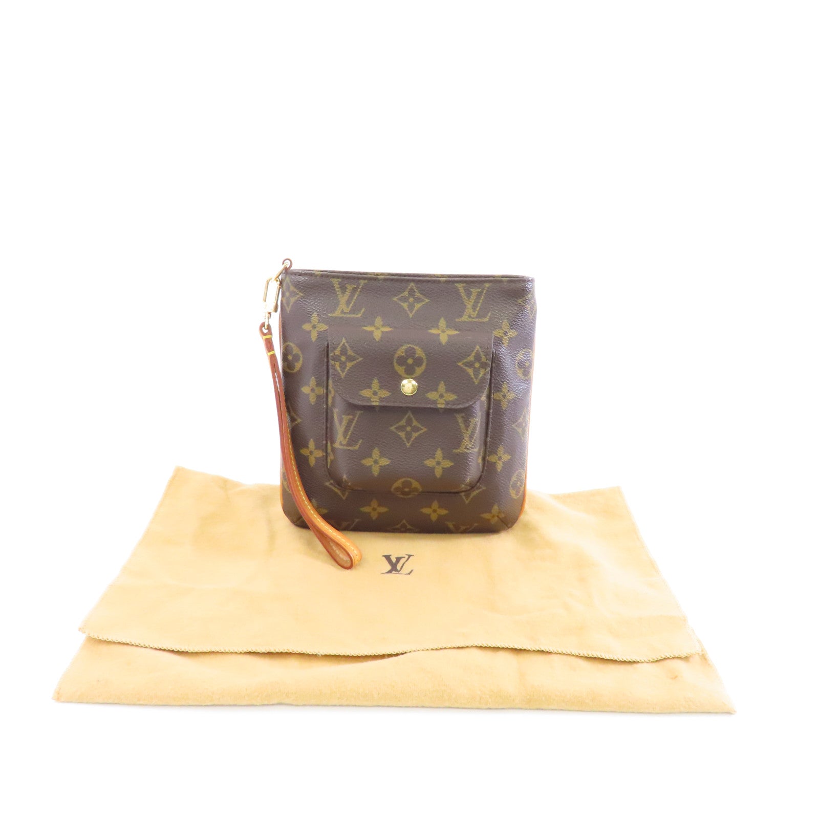 LOUIS VUITTON Monogram Particion金扣手拿包啡色