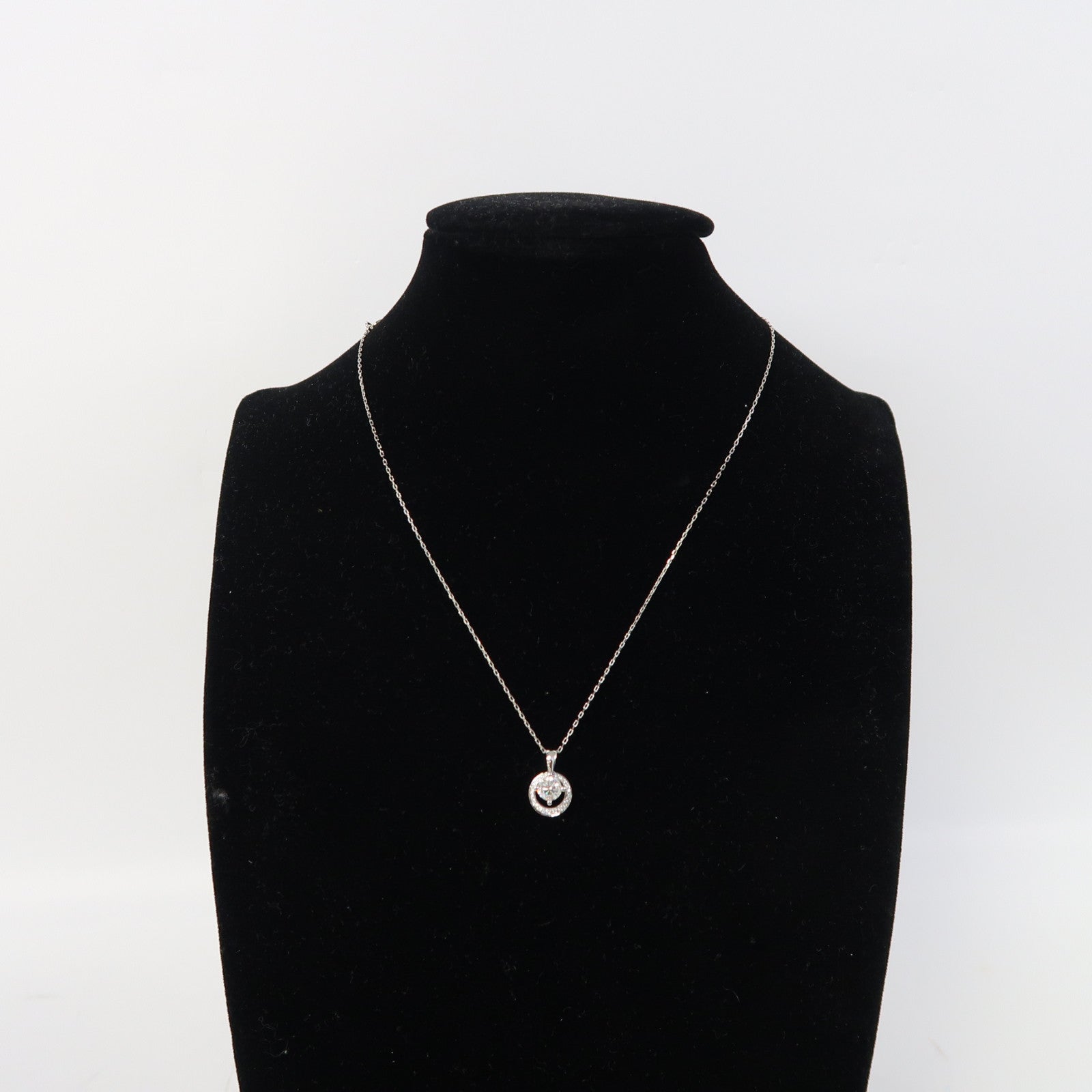 JEWELRY 18K白金/925純銀Diamond Necklace 0.71ct鑽石項鏈銀色