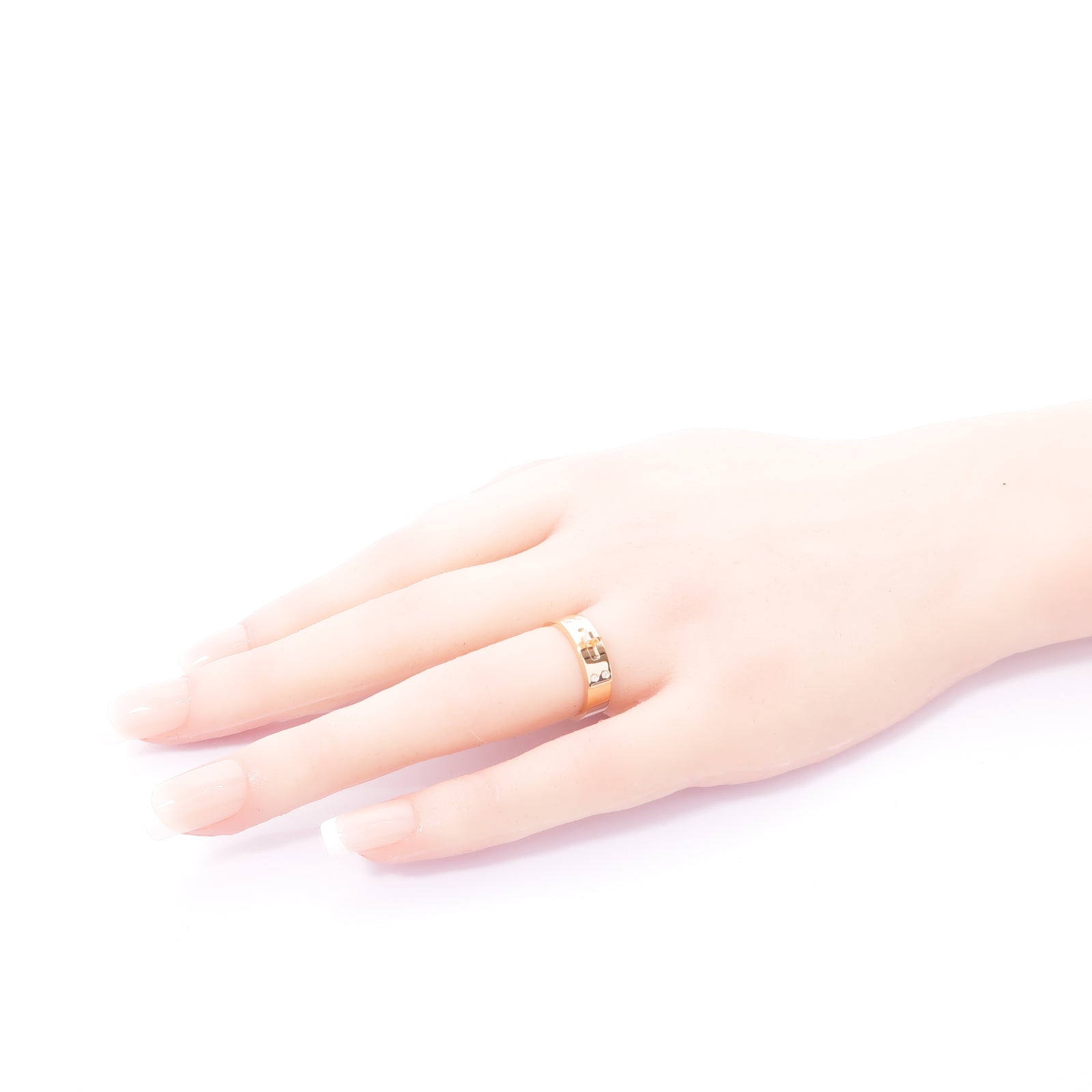 HERMES 18K玫瑰金Bague Kelly PM戒指Hermes#52 US#6