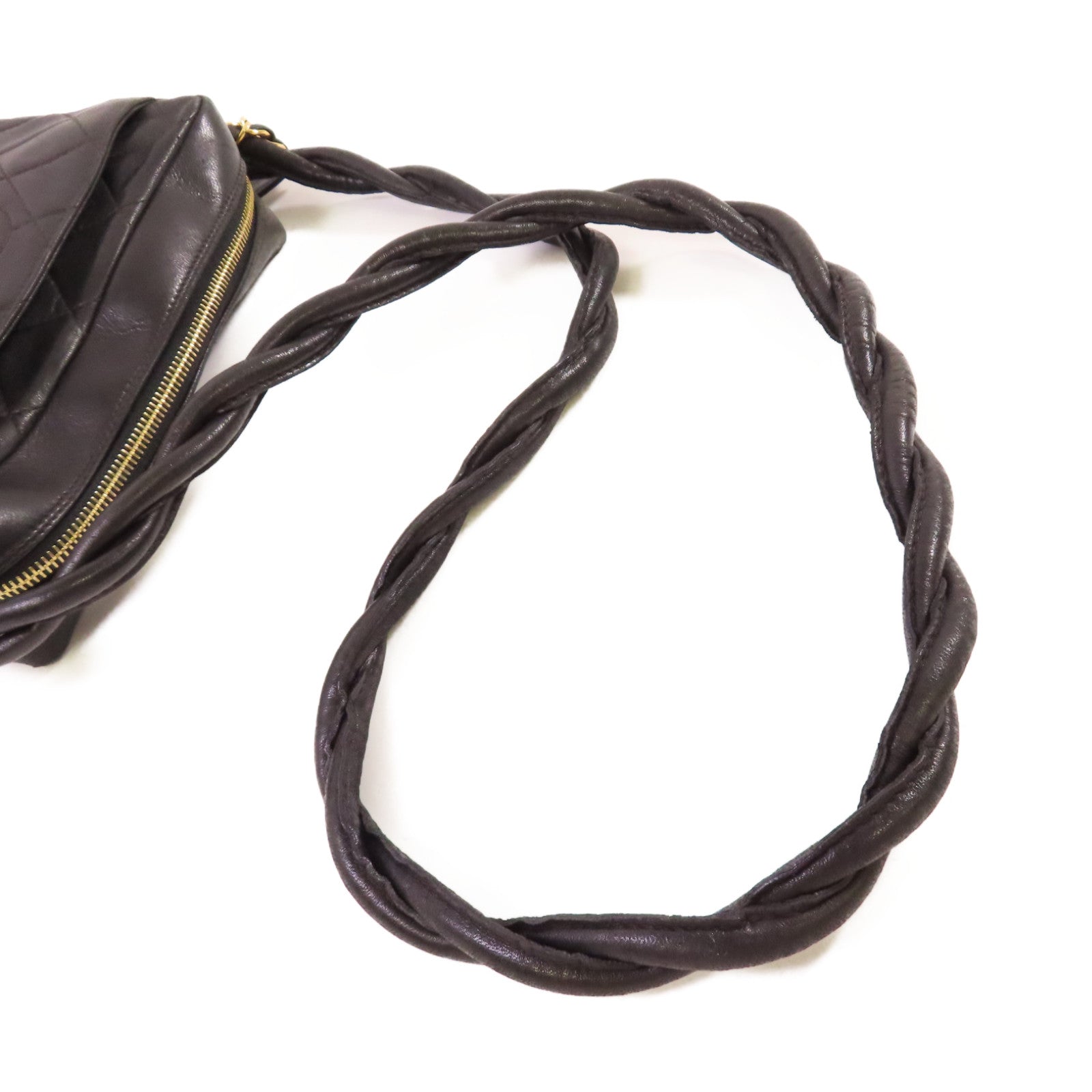 CHANEL 菱格羊皮皮革Vintage Shoulder Bag金扣肩背袋黑色