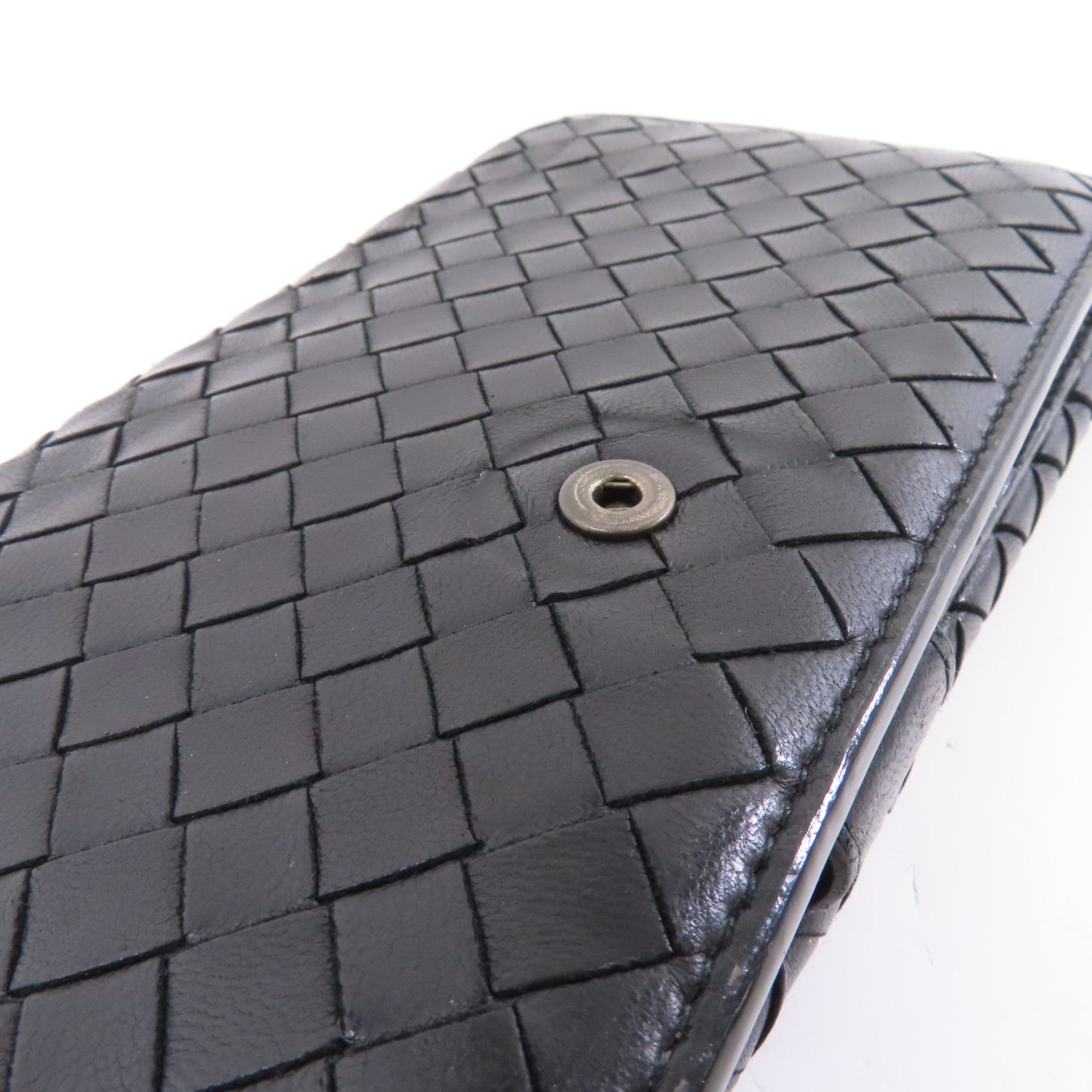 BOTTEGA VENETA 織紋皮革Long Wallet長錢包黑色